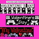 Valentine's Day Cut n' Color Bookmarks