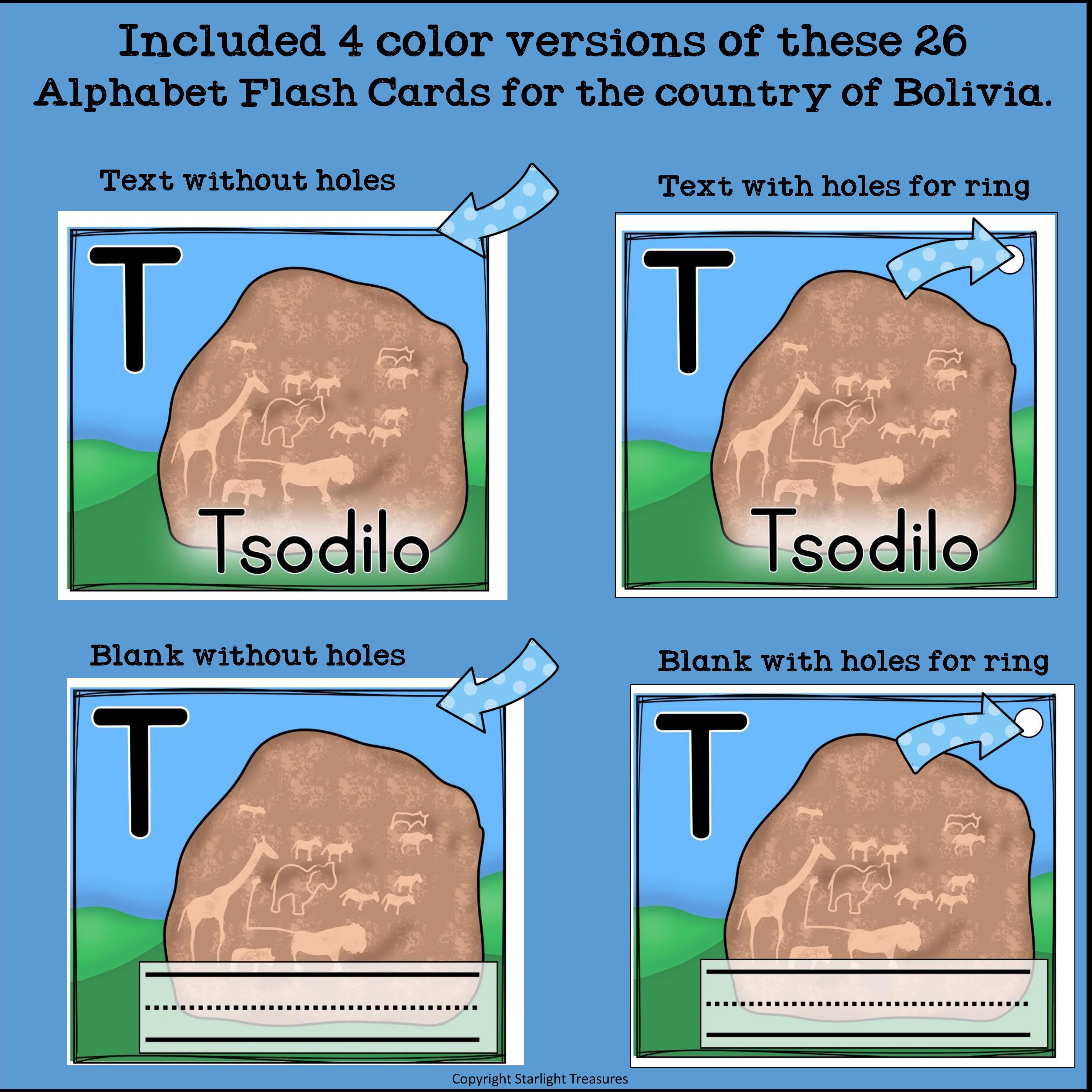Alphabet Flash Cards for Early Readers - Country of Botswana