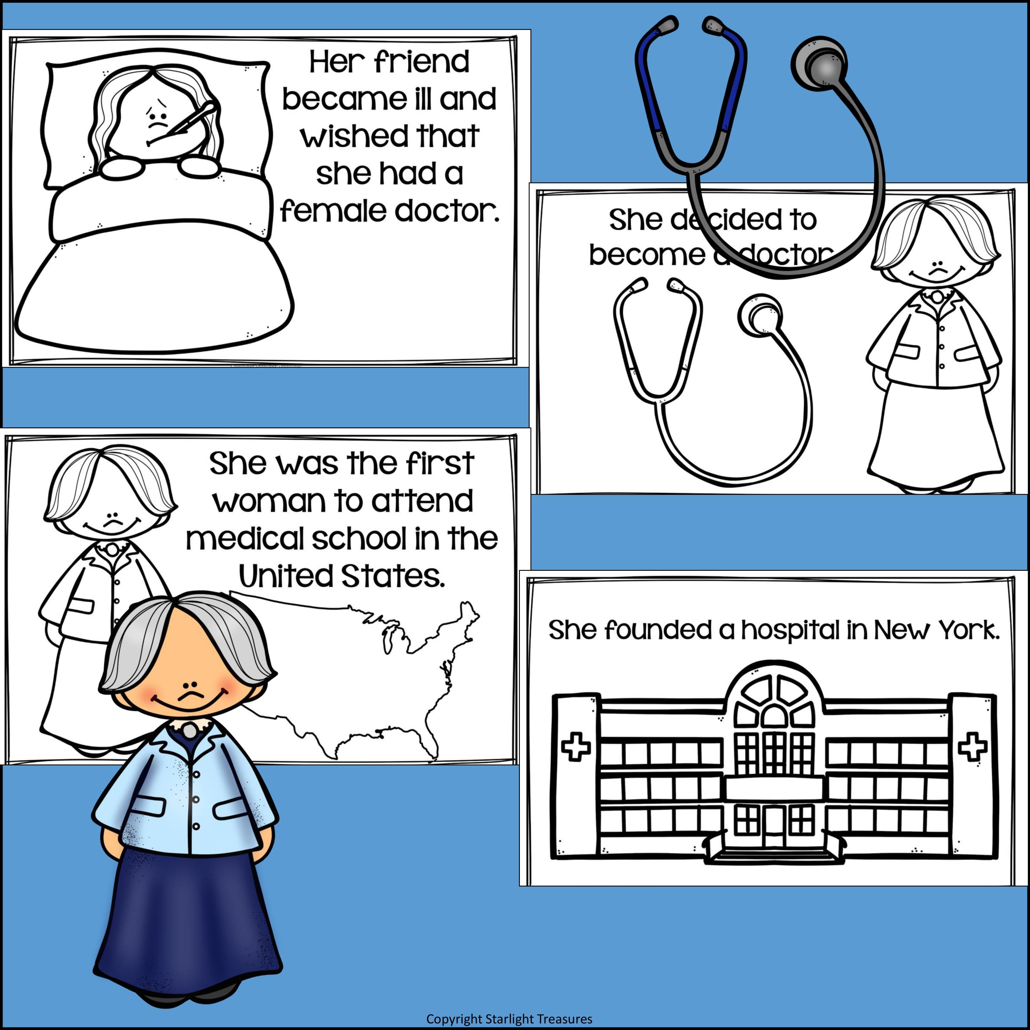 Elizabeth Blackwell Mini Book for Early Readers: Women's History Month