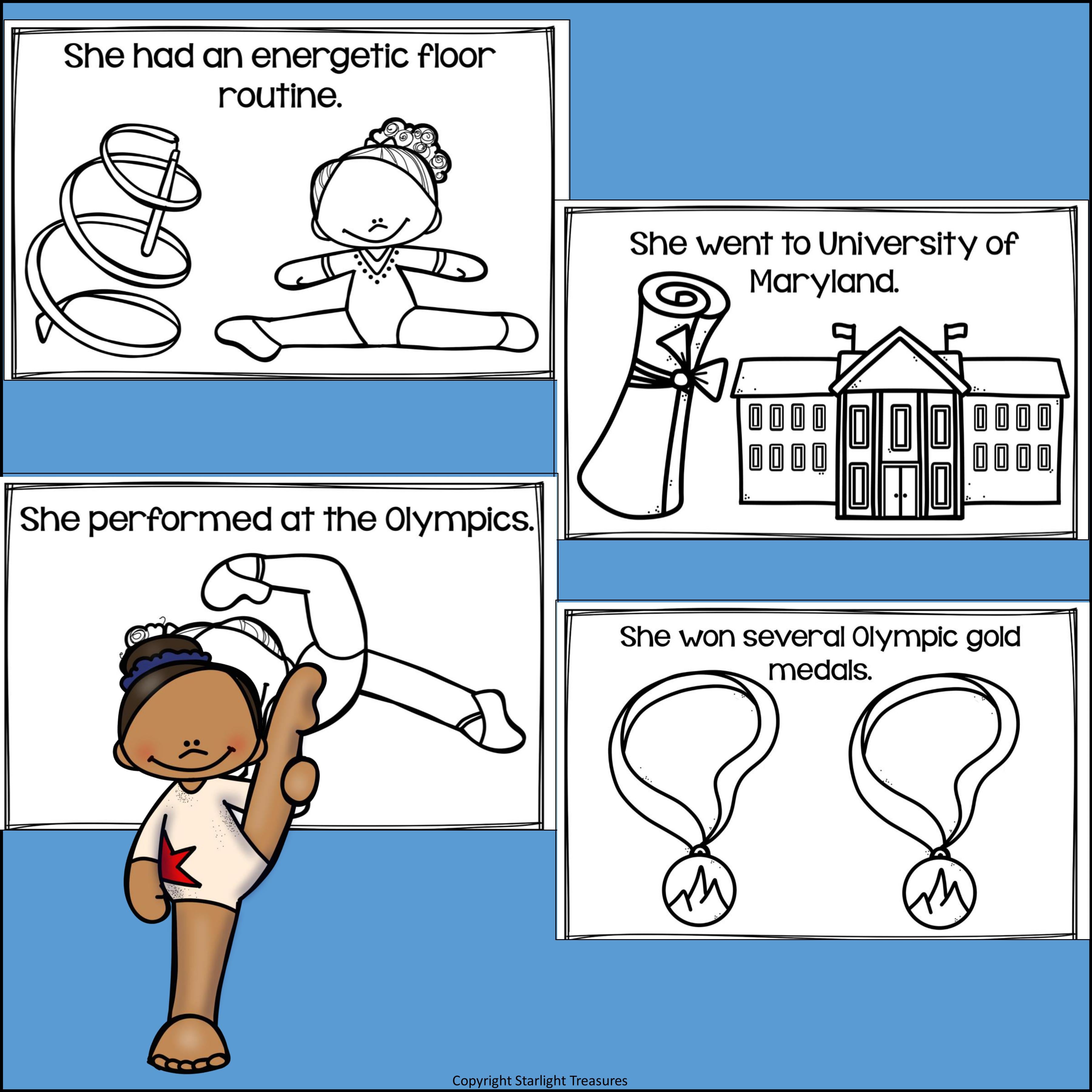 Dominique Dawes Mini Book for Early Readers: Women's History Month