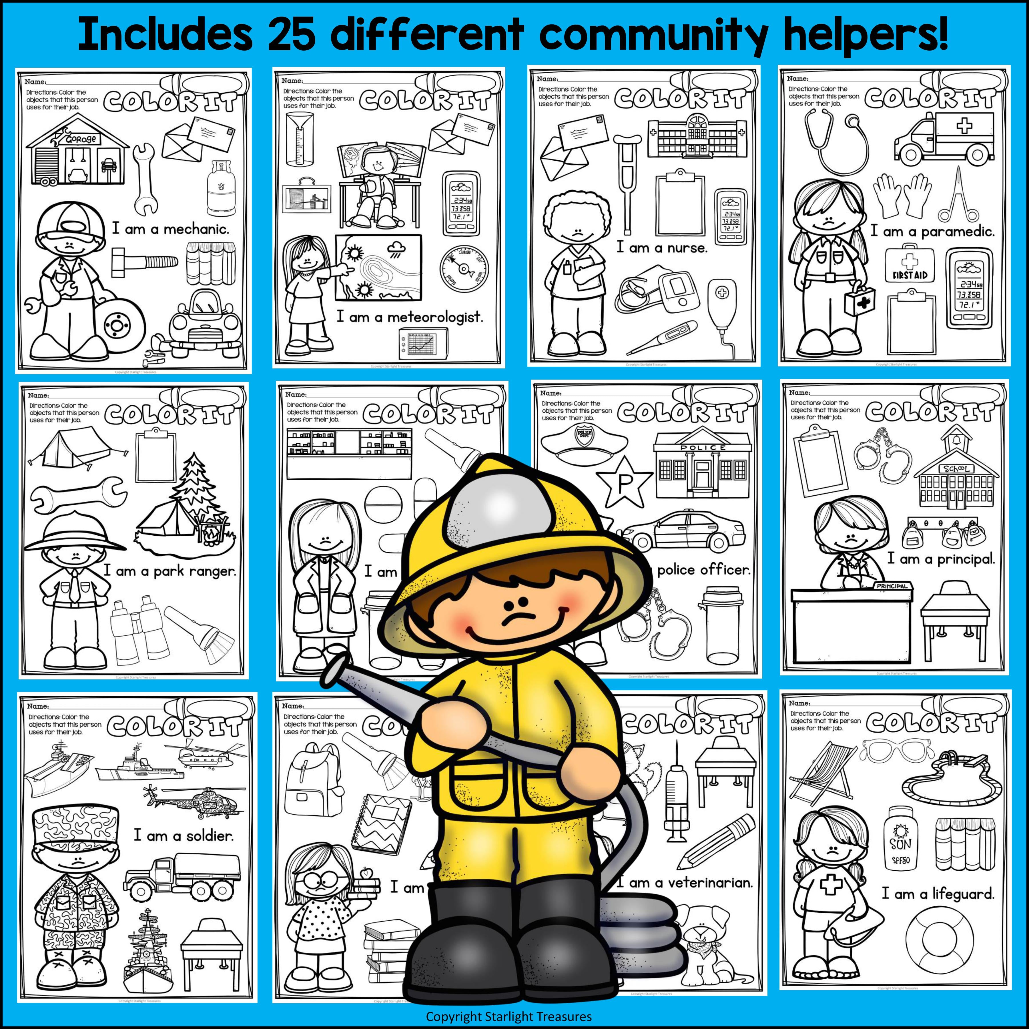Careers and Community Helpers Worksheets for Early Learners