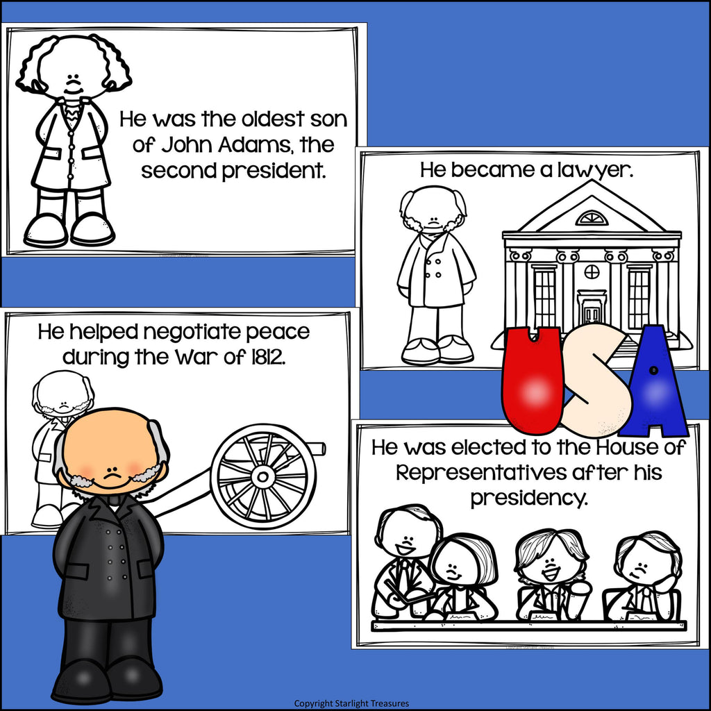 John Quincy Adams Mini Book for Early Readers: Presidents' Day