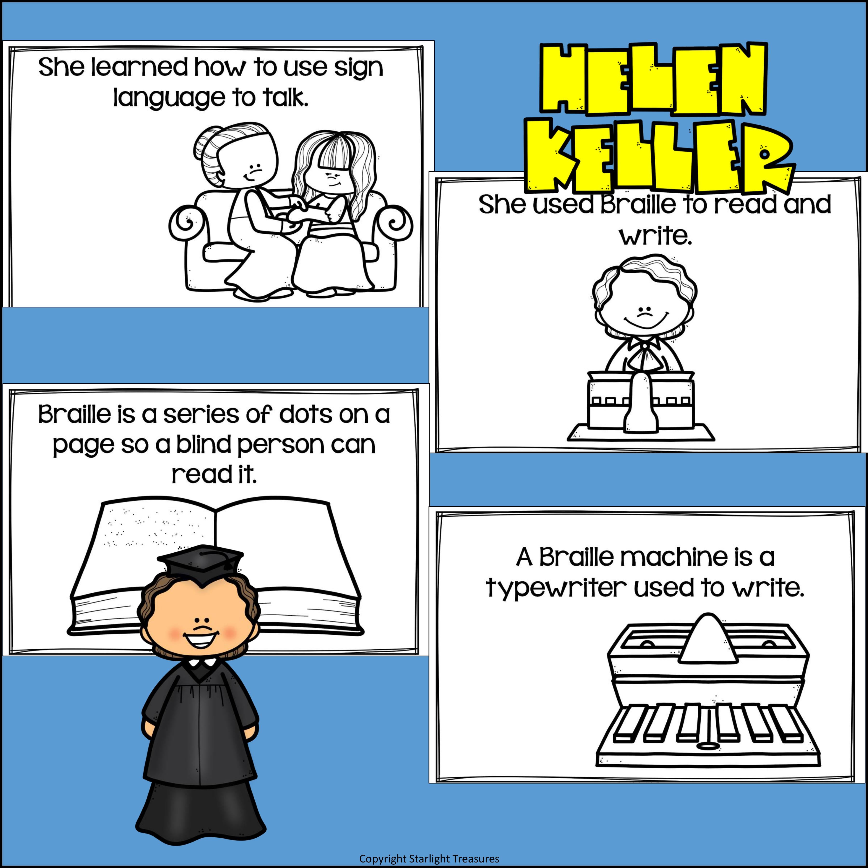 Helen Keller Mini Book for Early Readers: Women's History Month