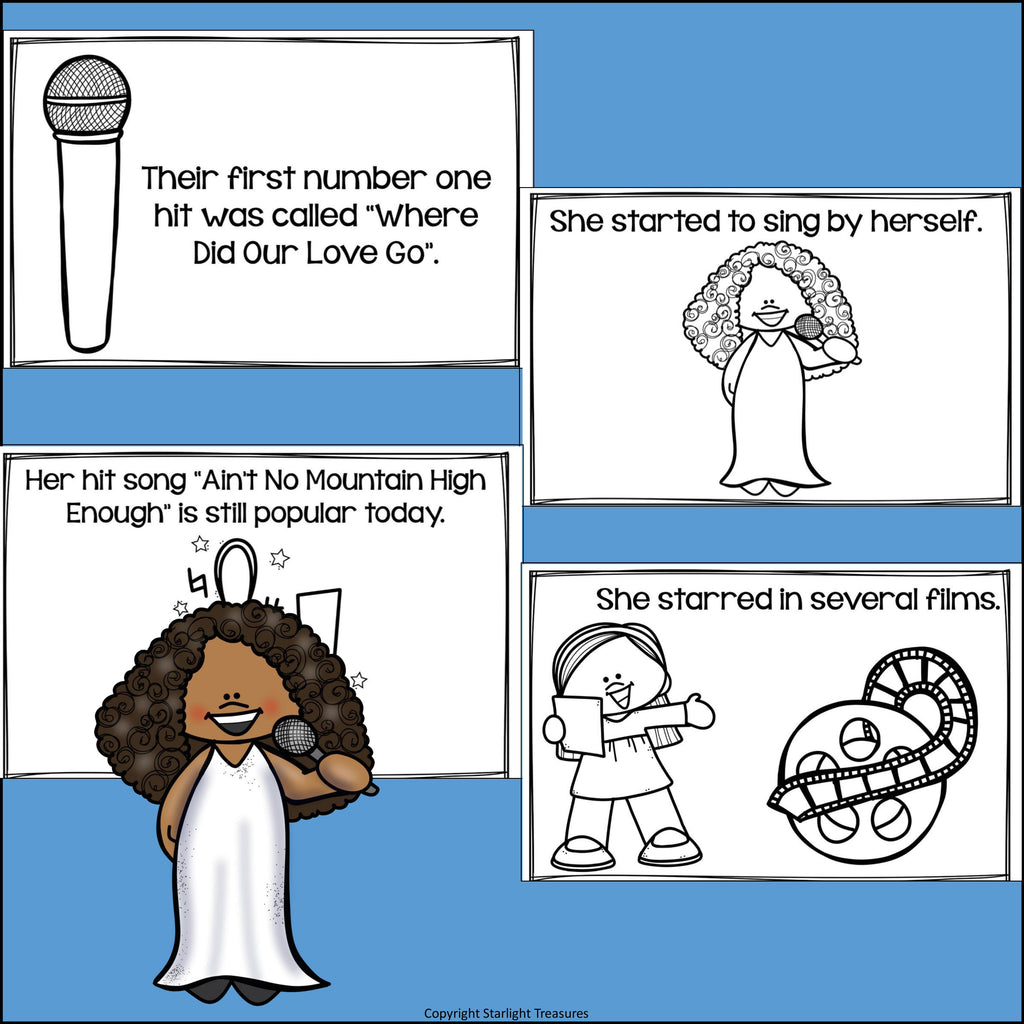 Diana Ross Mini Book for Early Readers: Women's History Month
