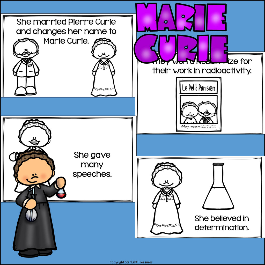 Marie Curie Mini Book for Early Readers: Women's History Month