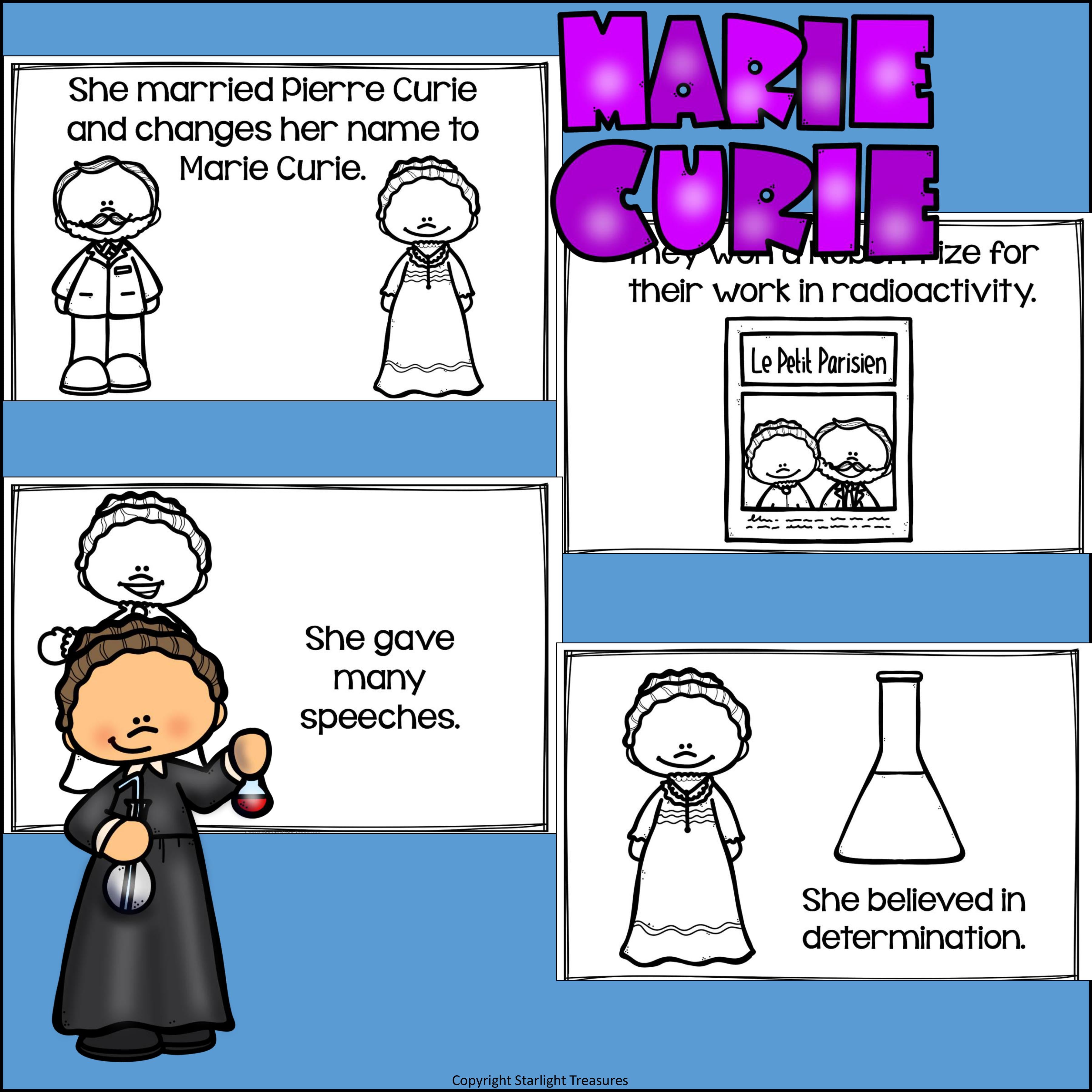 Marie Curie Mini Book for Early Readers: Women's History Month