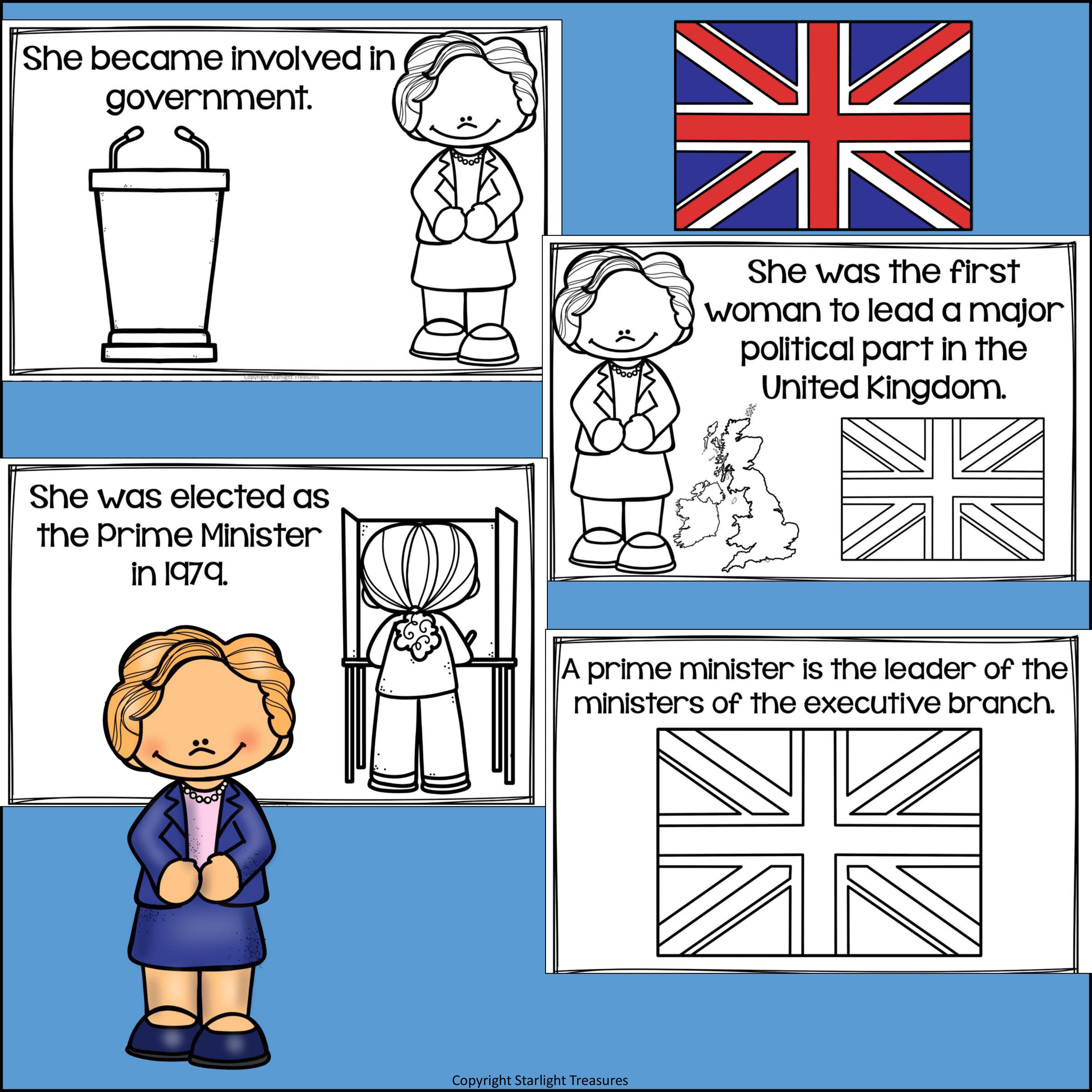 Margaret Thatcher Mini Book for Early Readers: Women's History Month