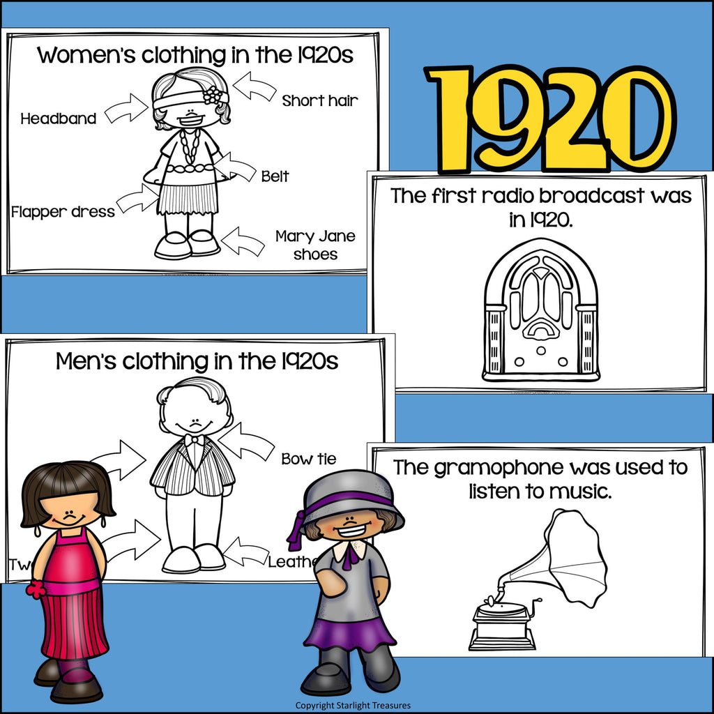 Life in the 1920s Mini Book for Early Readers