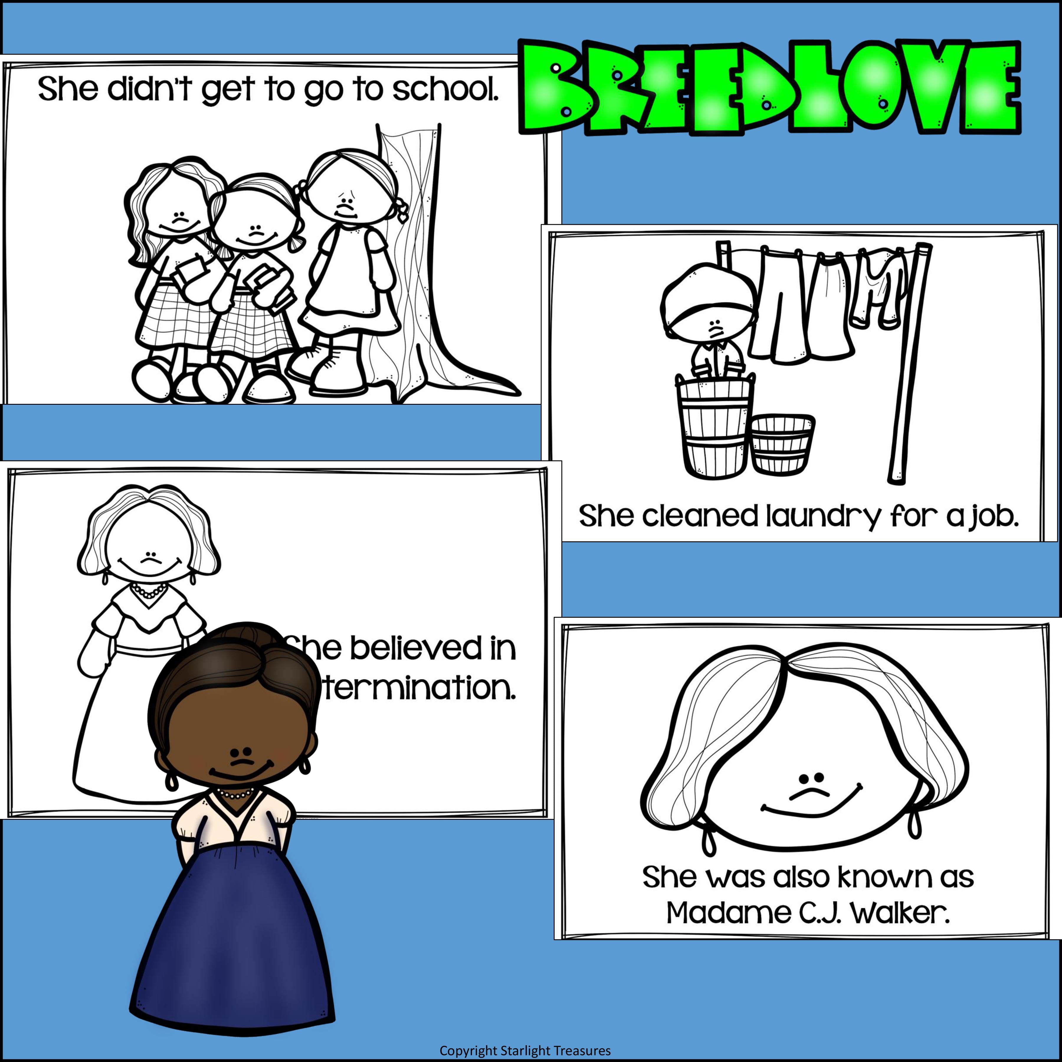 Sarah Breedlove Walker Mini Book for Early Readers: Black History Month