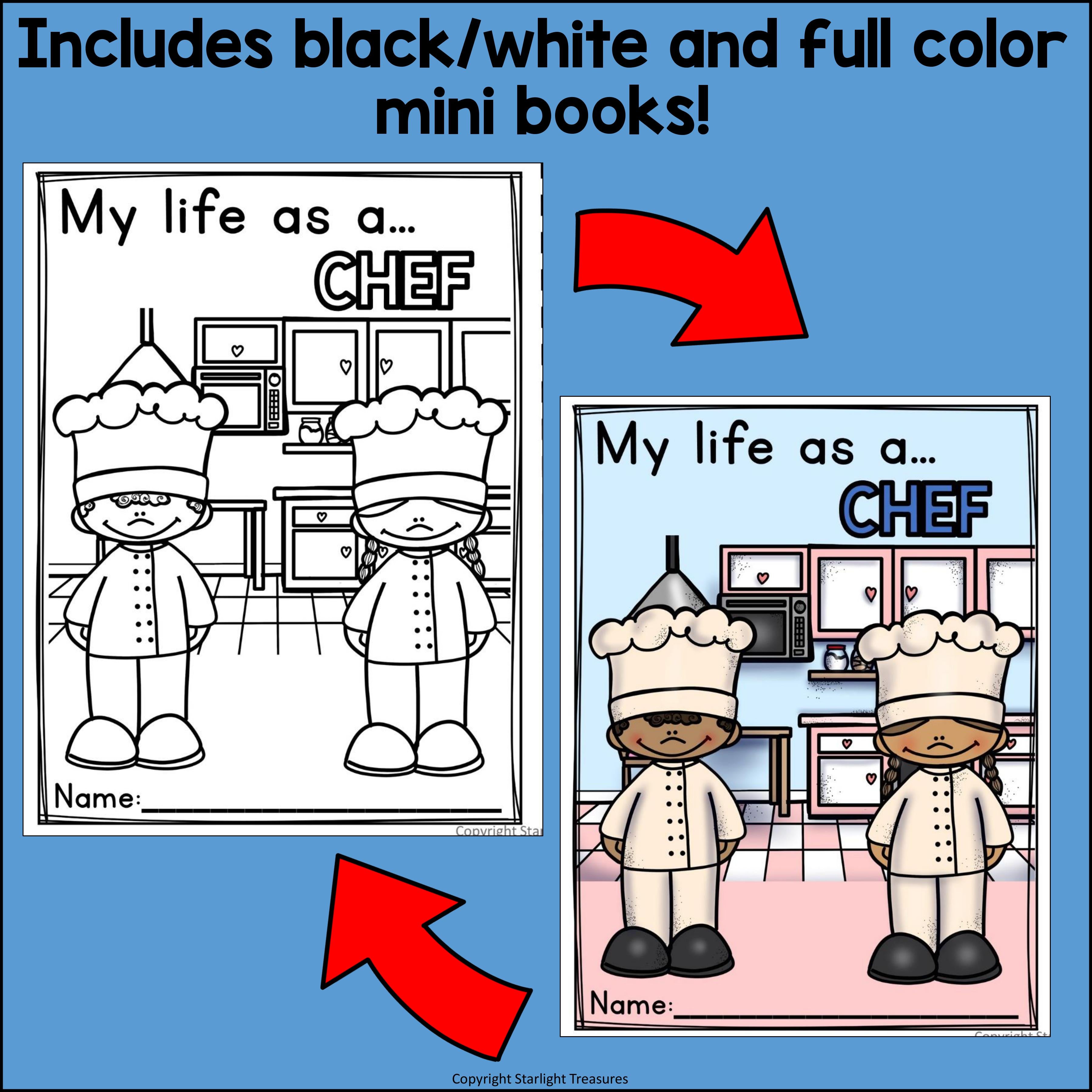 Chef Mini Book for Early Readers - Careers and Community Helpers