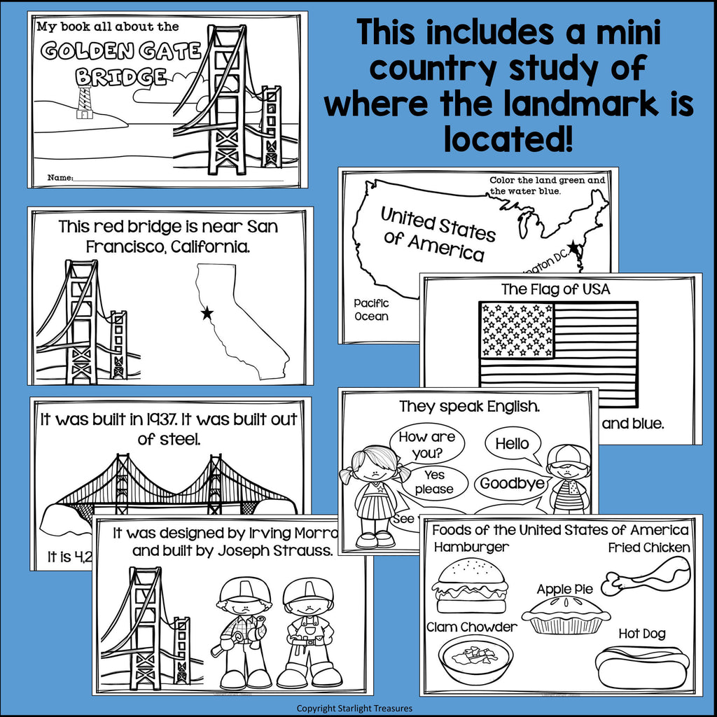 Golden Gate Bridge Complete Unit for Early Learners - World Landmarks