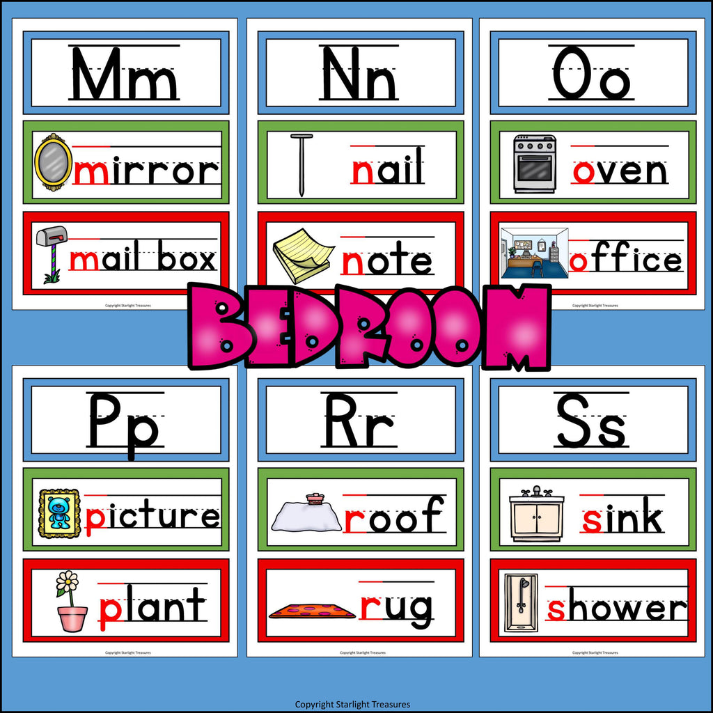Alphabet Word Wall - My House Theme