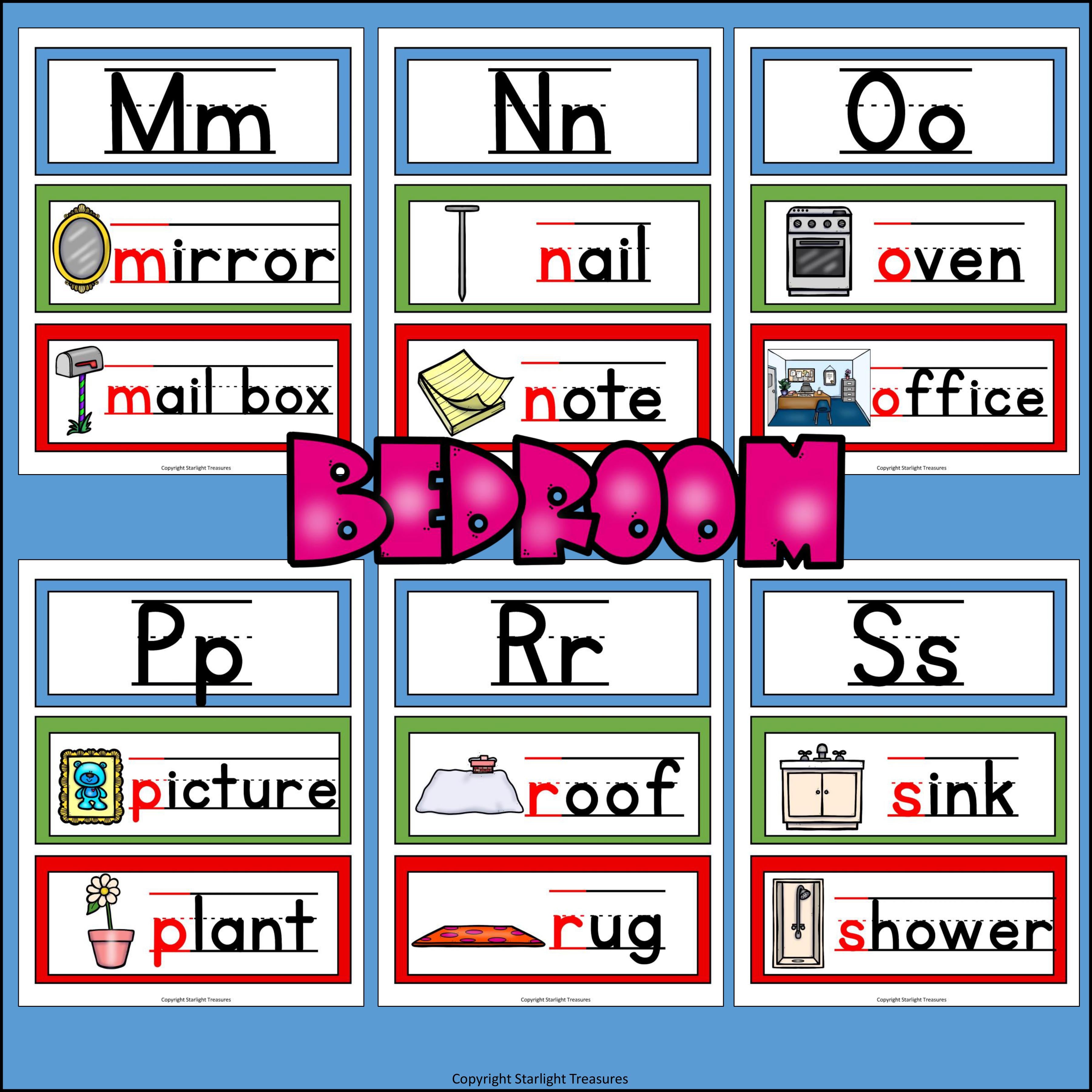 Alphabet Word Wall - My House Theme