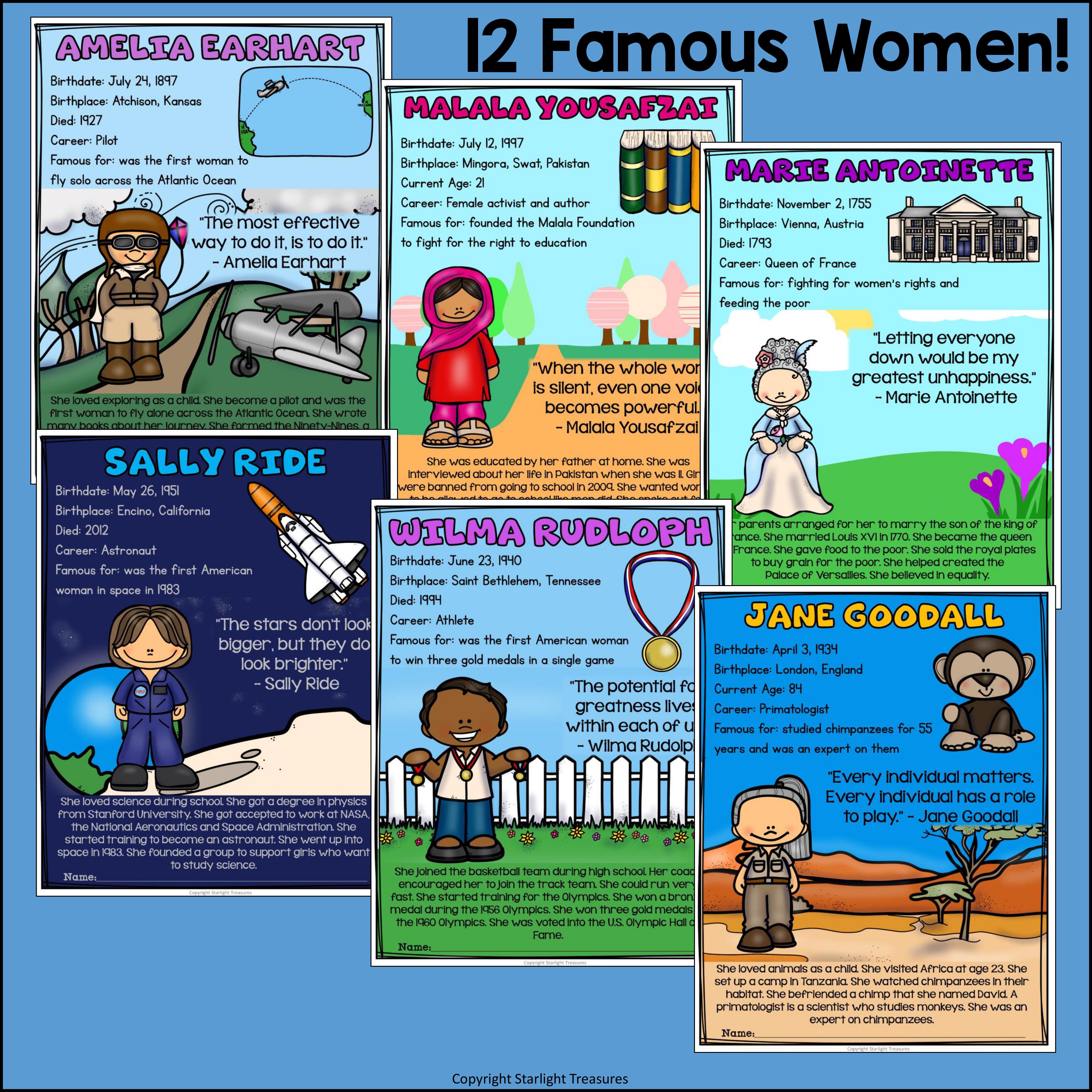 Women's History Month Fact Sheets for Early Readers