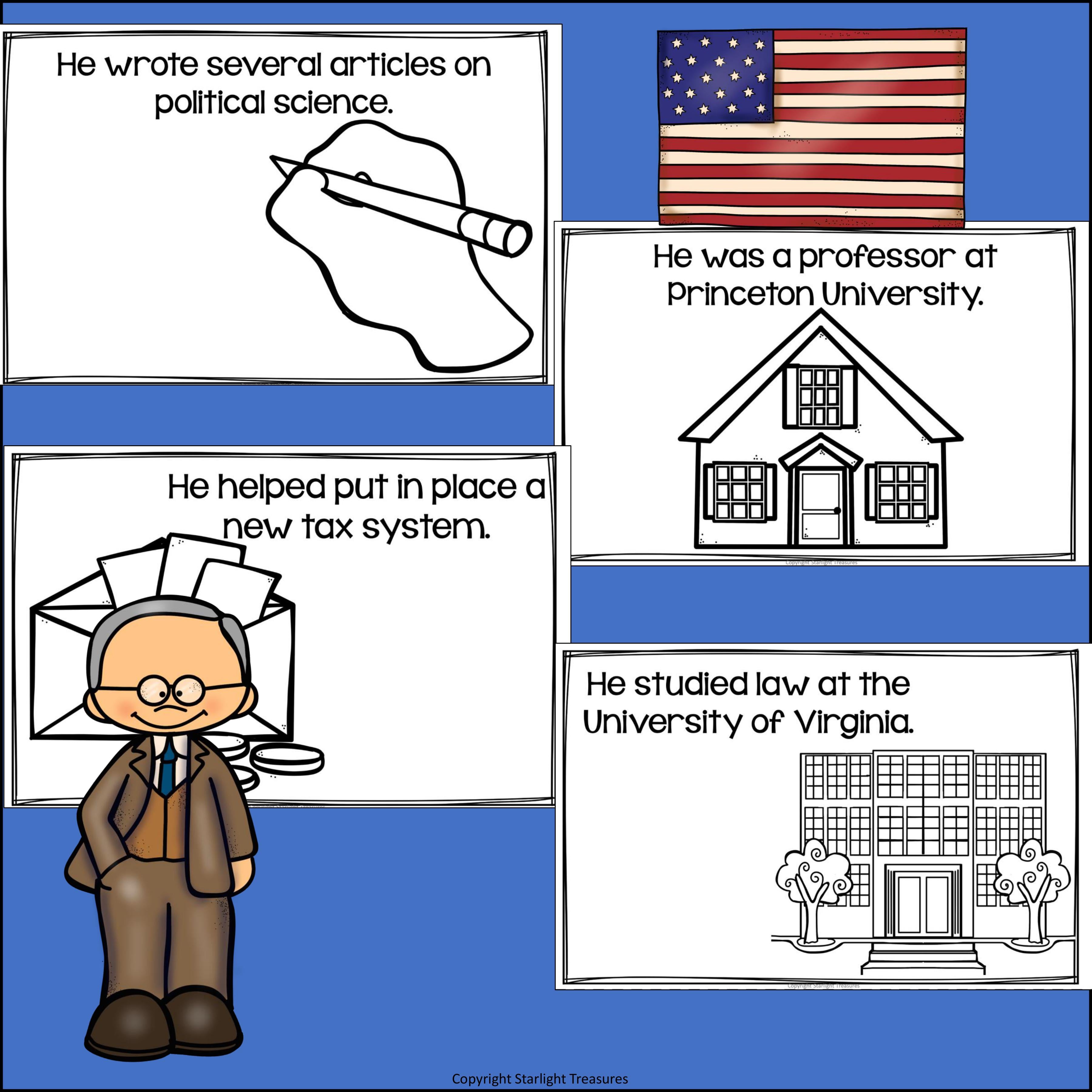 Woodrow Wilson Mini Book for Early Readers: Presidents' Day
