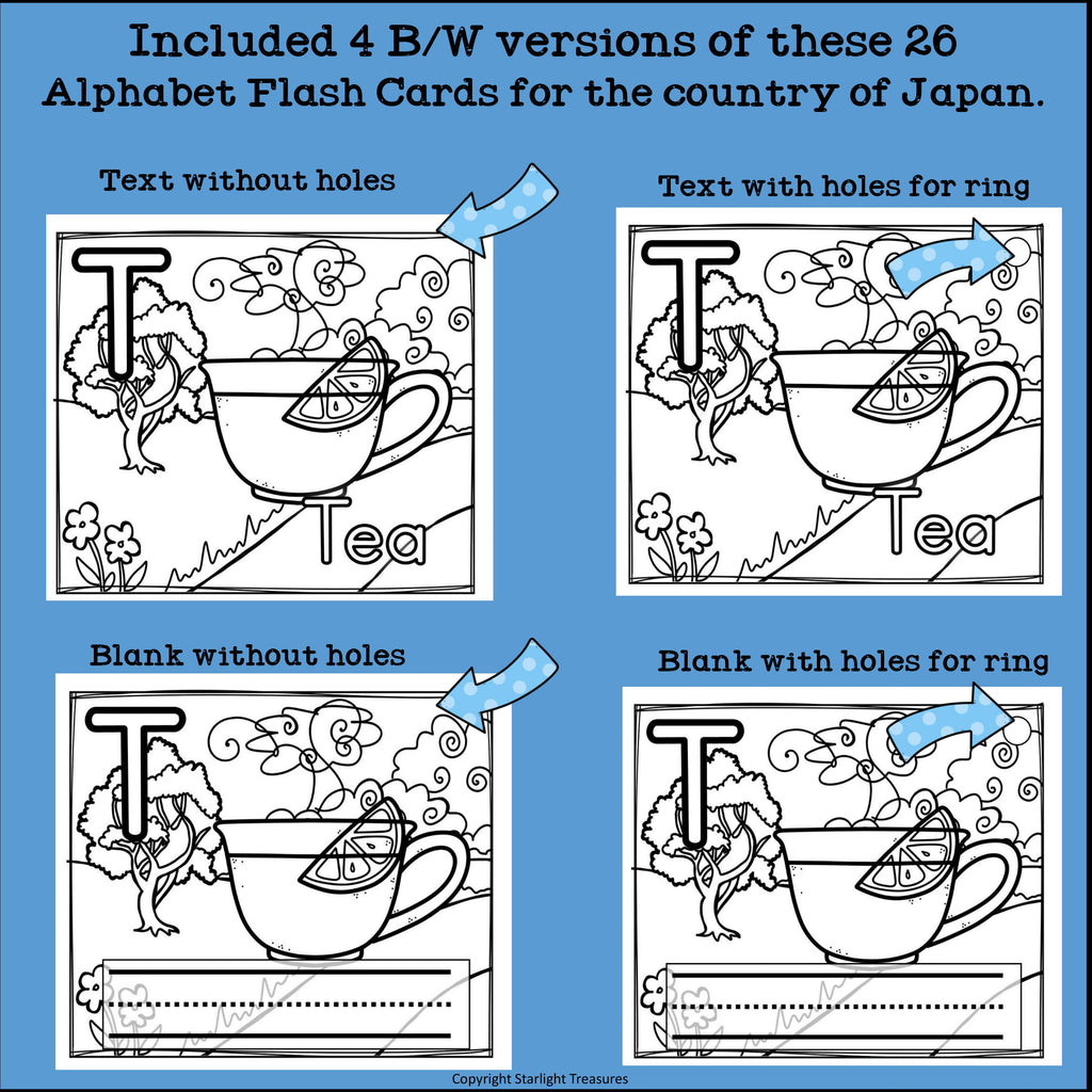 Alphabet Flash Cards for Early Readers - Country of Japan