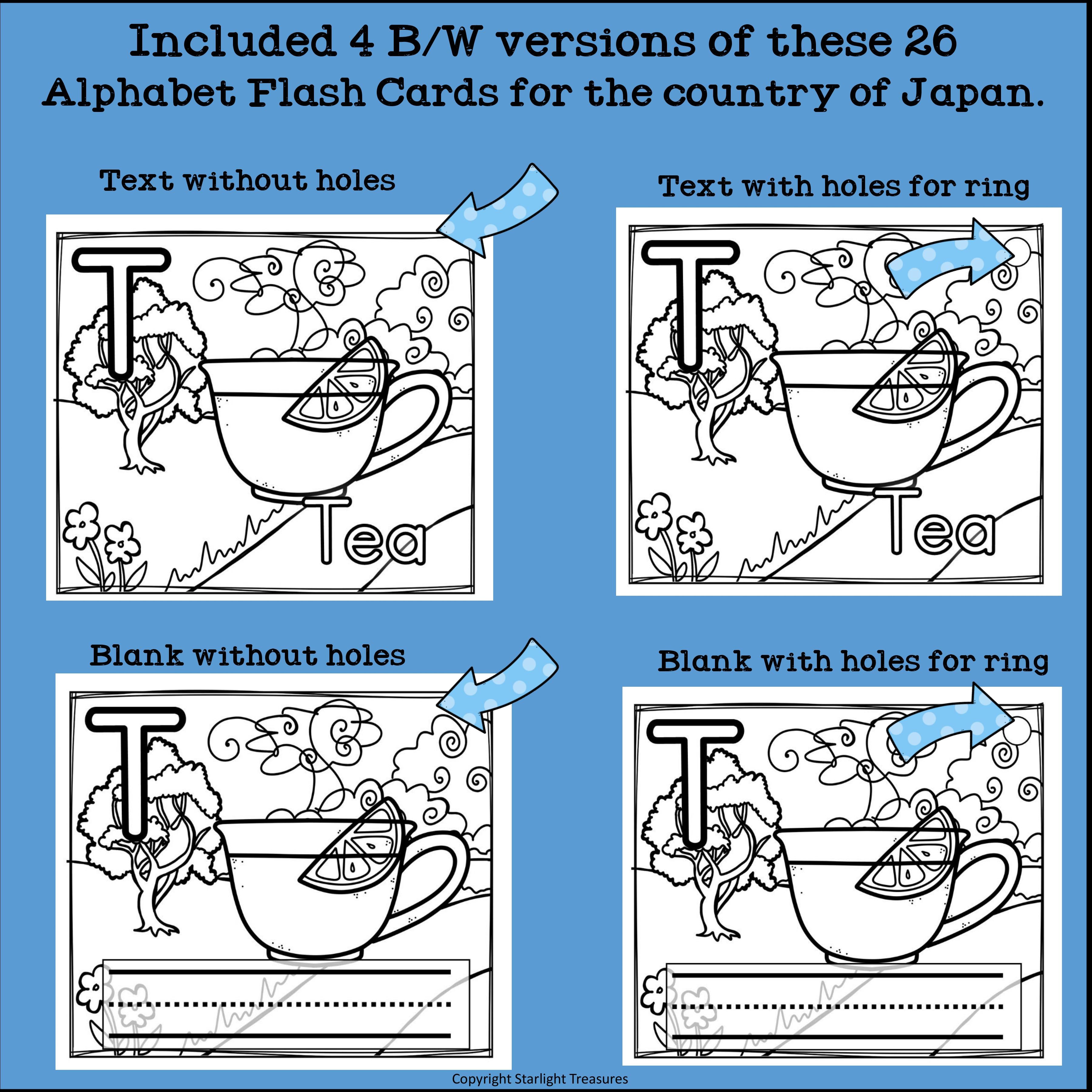 Alphabet Flash Cards for Early Readers - Country of Japan