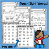 Dolch Sight Words Worksheets and Activities for Early Readers #2