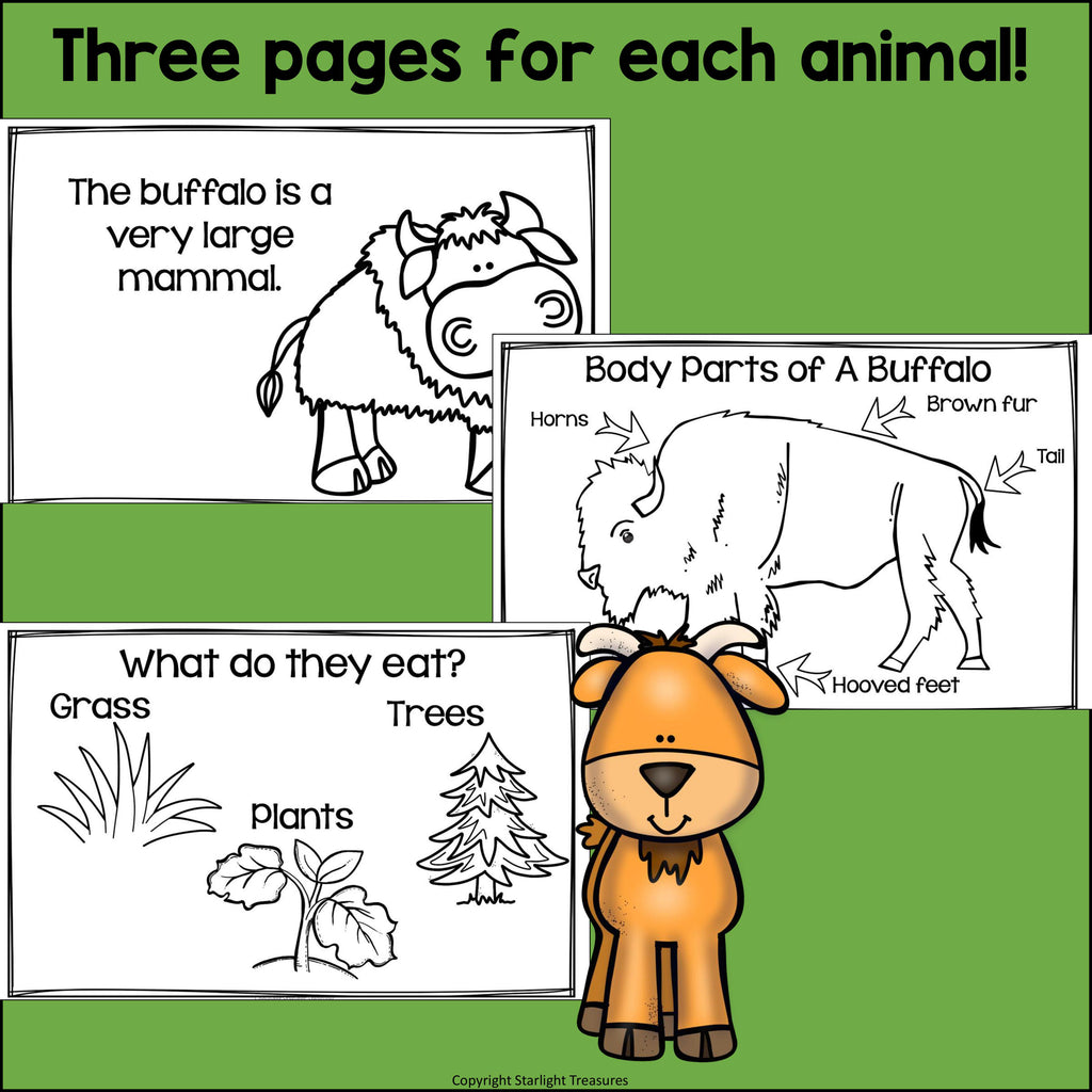 The Prairie Mini Book for Early Readers: Prairie Animals