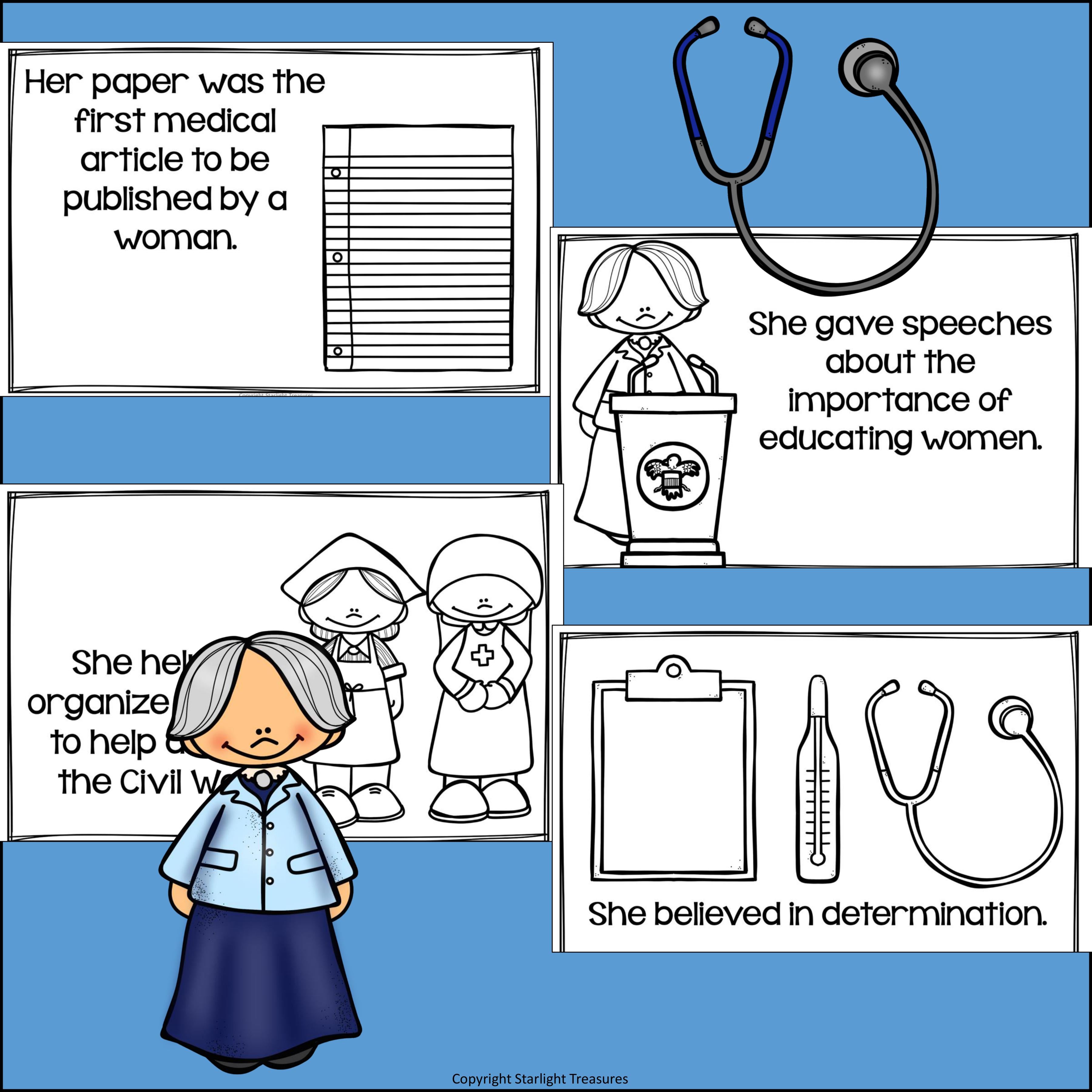 Elizabeth Blackwell Mini Book for Early Readers: Women's History Month