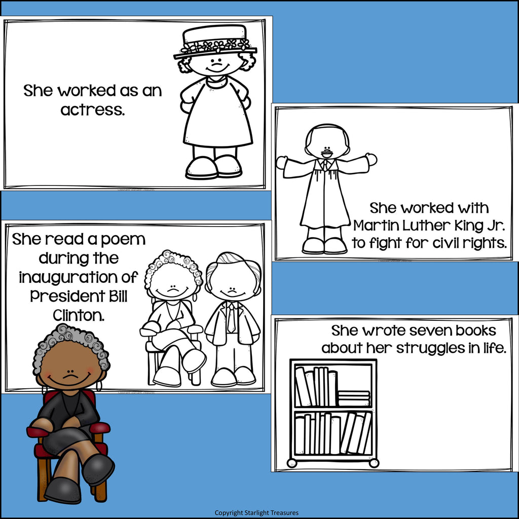 Maya Angelou Mini Book for Early Readers: Black History Month