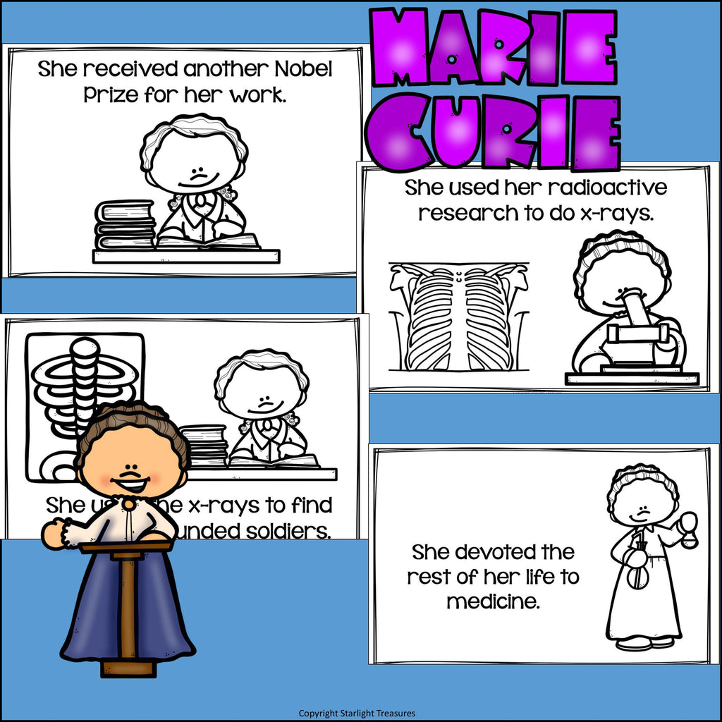 Marie Curie Mini Book for Early Readers: Women's History Month