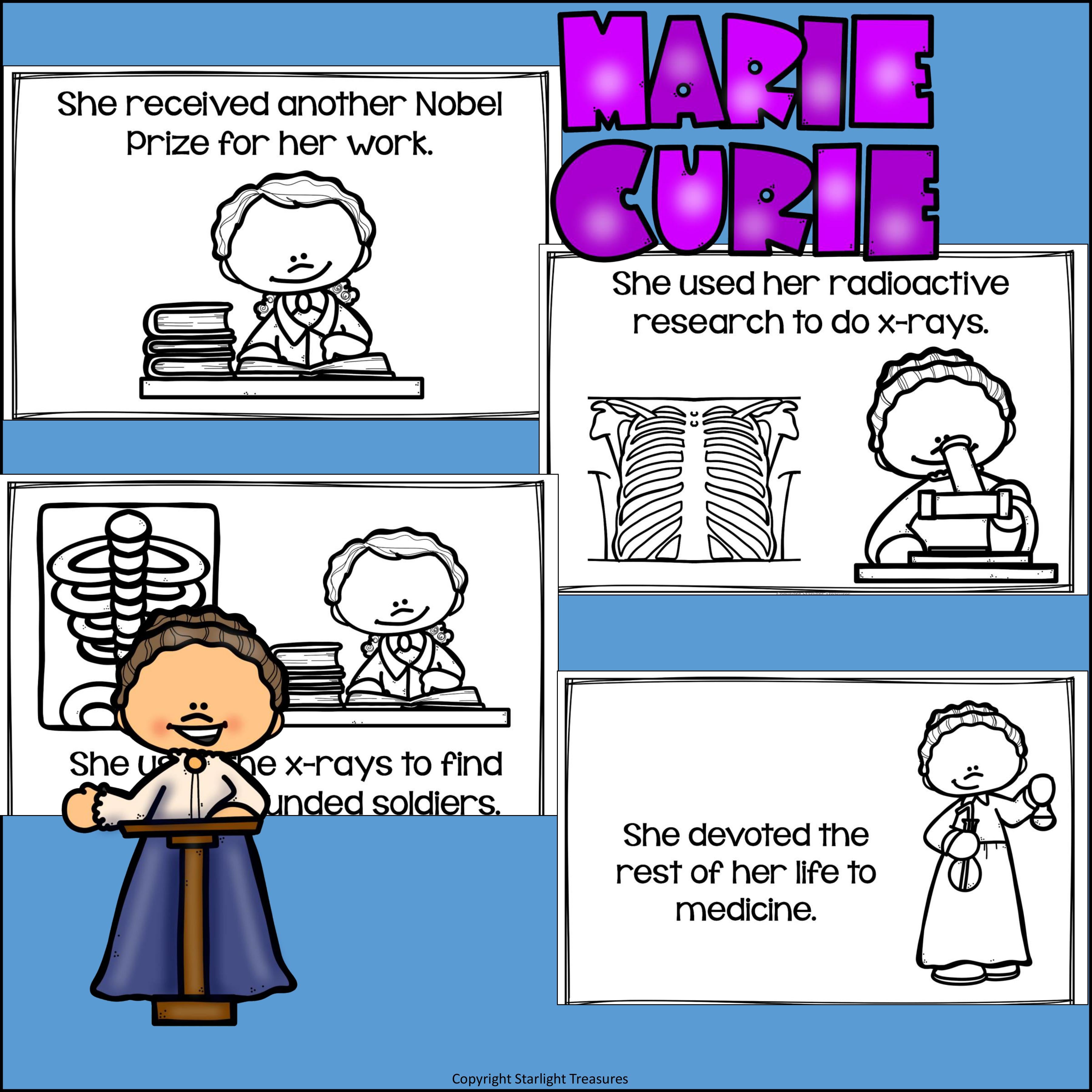 Marie Curie Mini Book for Early Readers: Women's History Month
