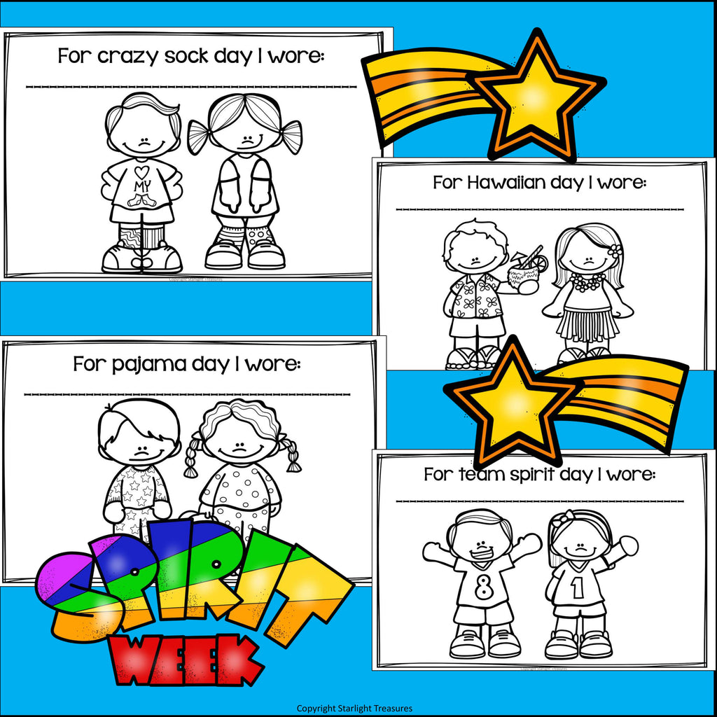 Spirit Week Mini Book for Early Readers