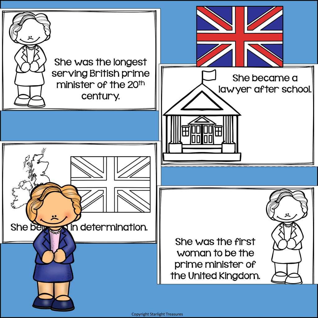 Margaret Thatcher Mini Book for Early Readers: Women's History Month