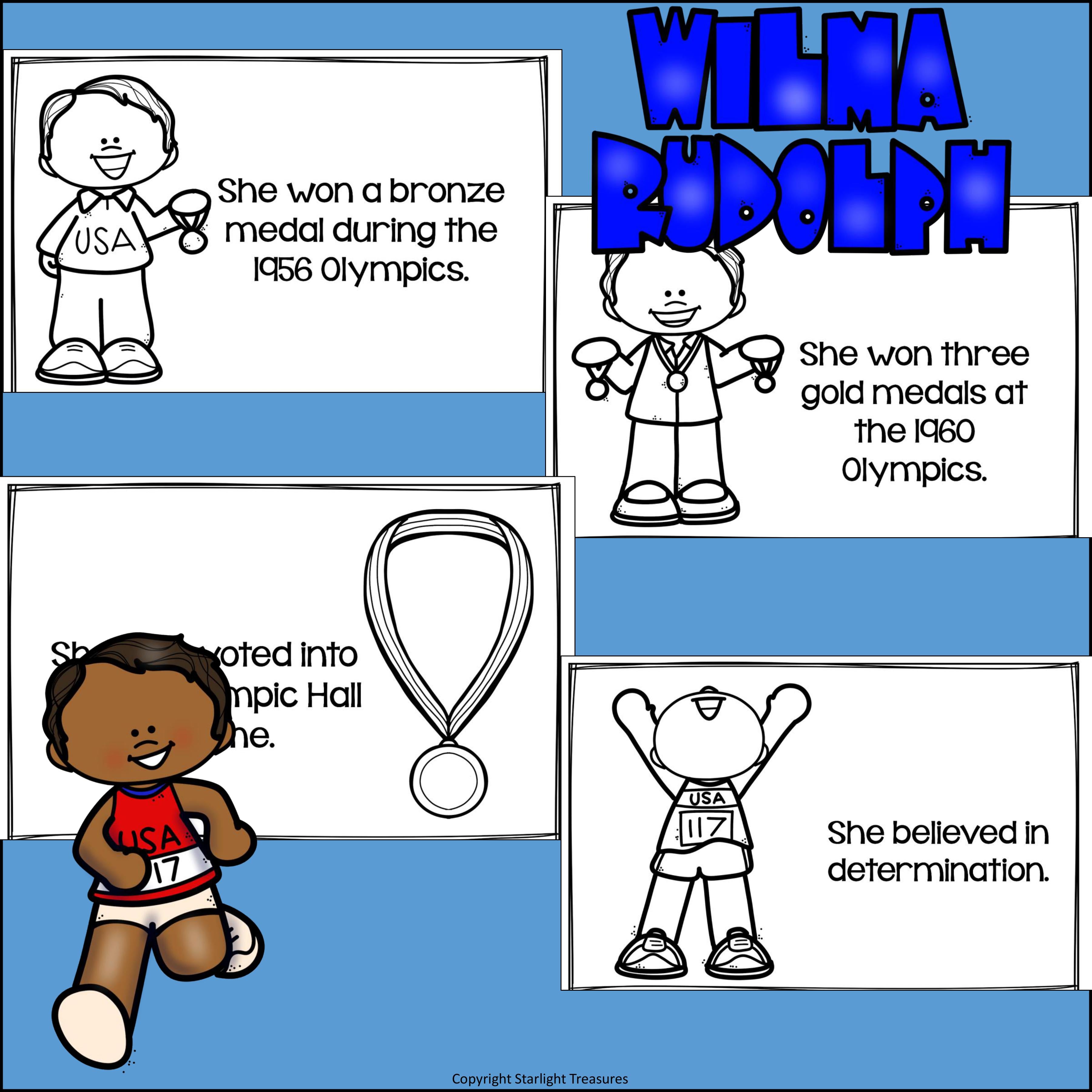 Wilma Rudolph Mini Book for Early Readers: Women's History Month