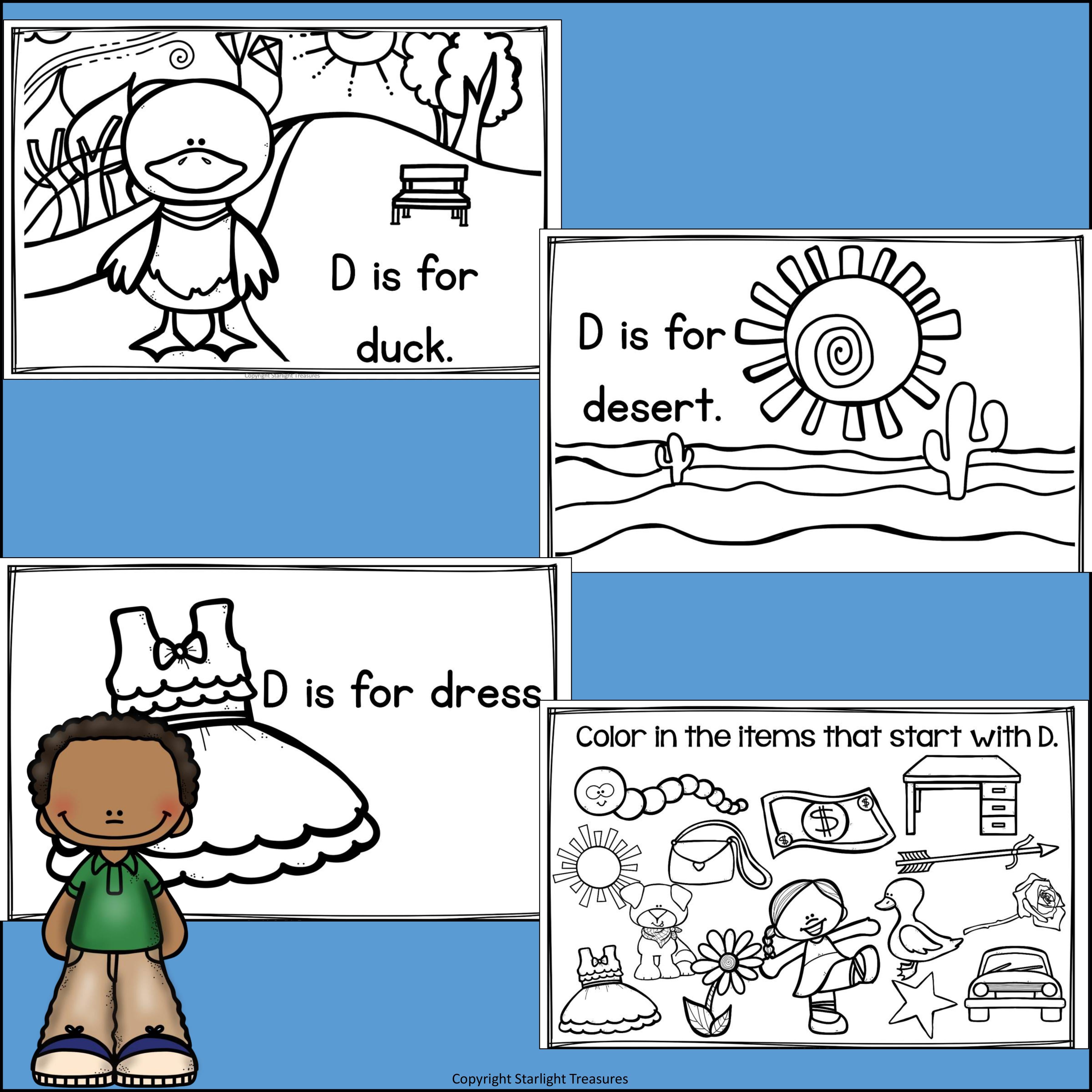 Letter D Mini Book