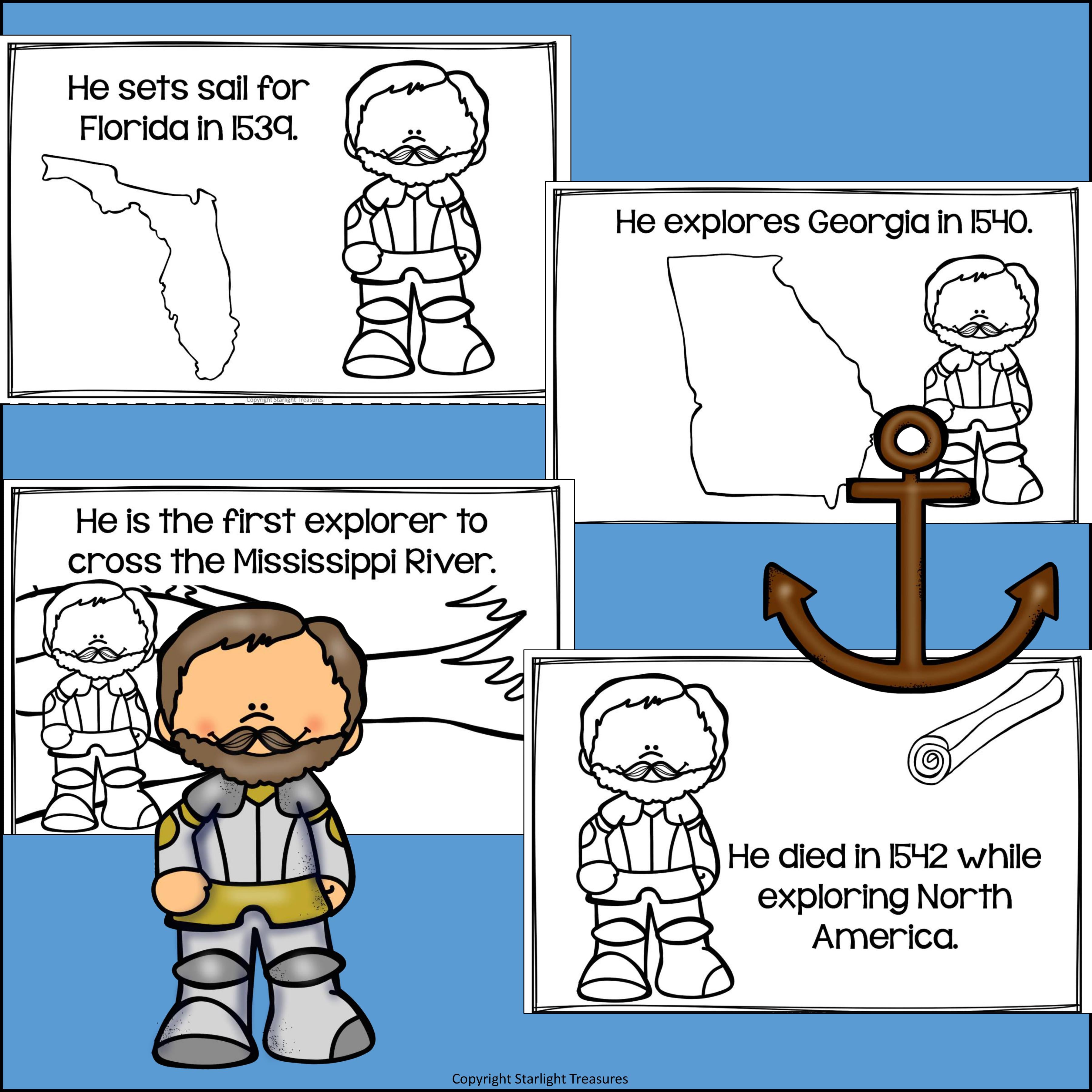 Hernando de Soto Mini Book for Early Readers: Early Explorers