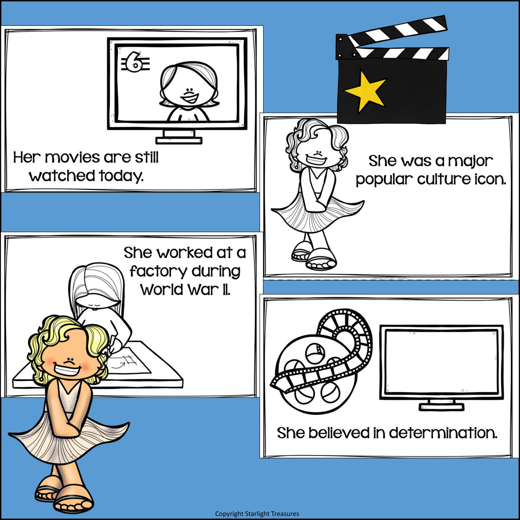 Marilyn Monroe Mini Book for Early Readers: Women's History Month