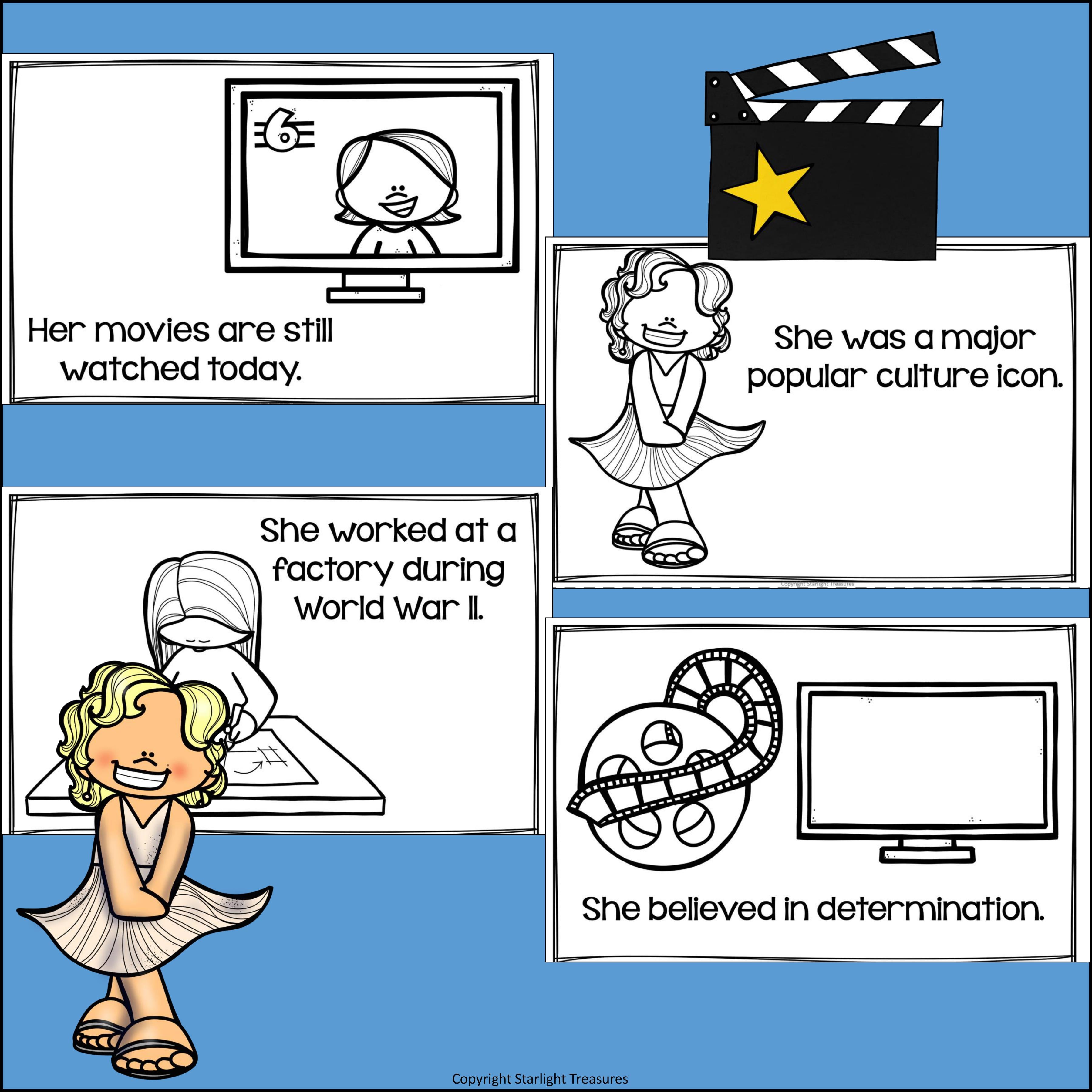 Marilyn Monroe Mini Book for Early Readers: Women's History Month