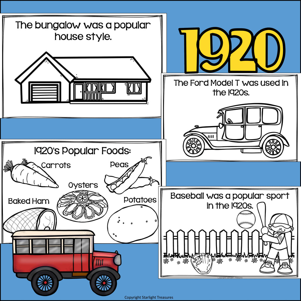 Life in the 1920s Mini Book for Early Readers