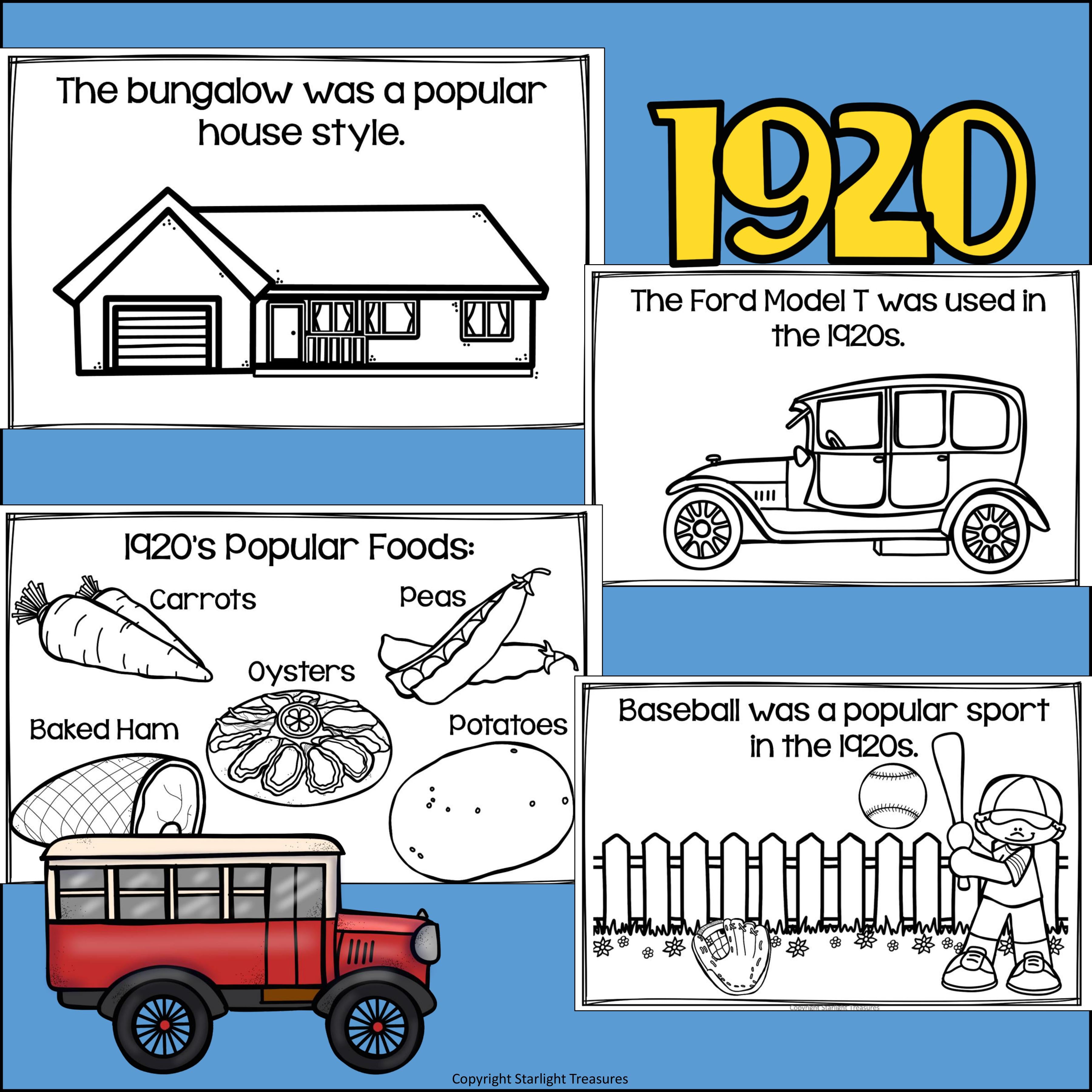 Life in the 1920s Mini Book for Early Readers