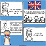 Queen Elizabeth II Mini Book for Early Readers: Women's History Month