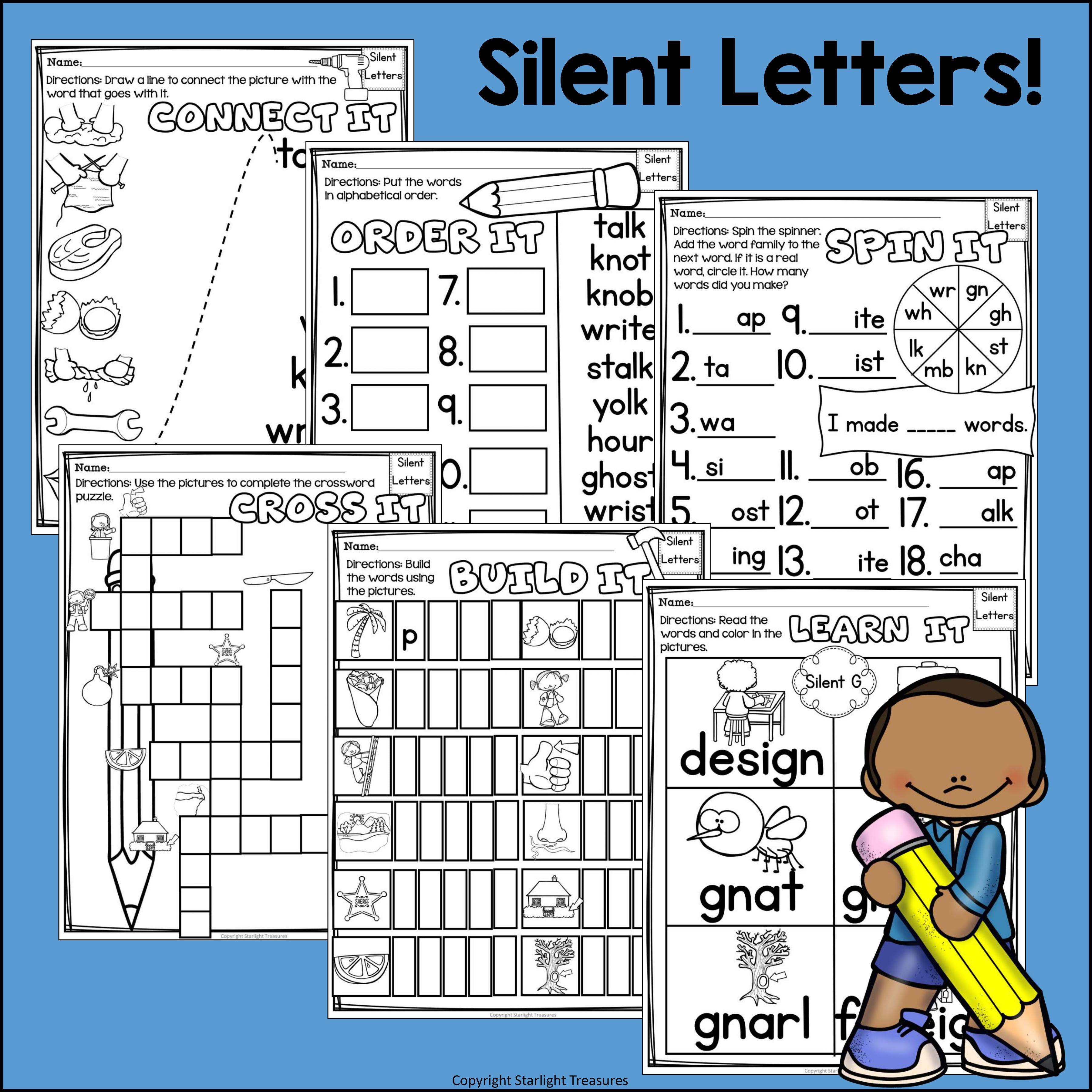 Silent Letters Worksheets and Activities for Early Readers