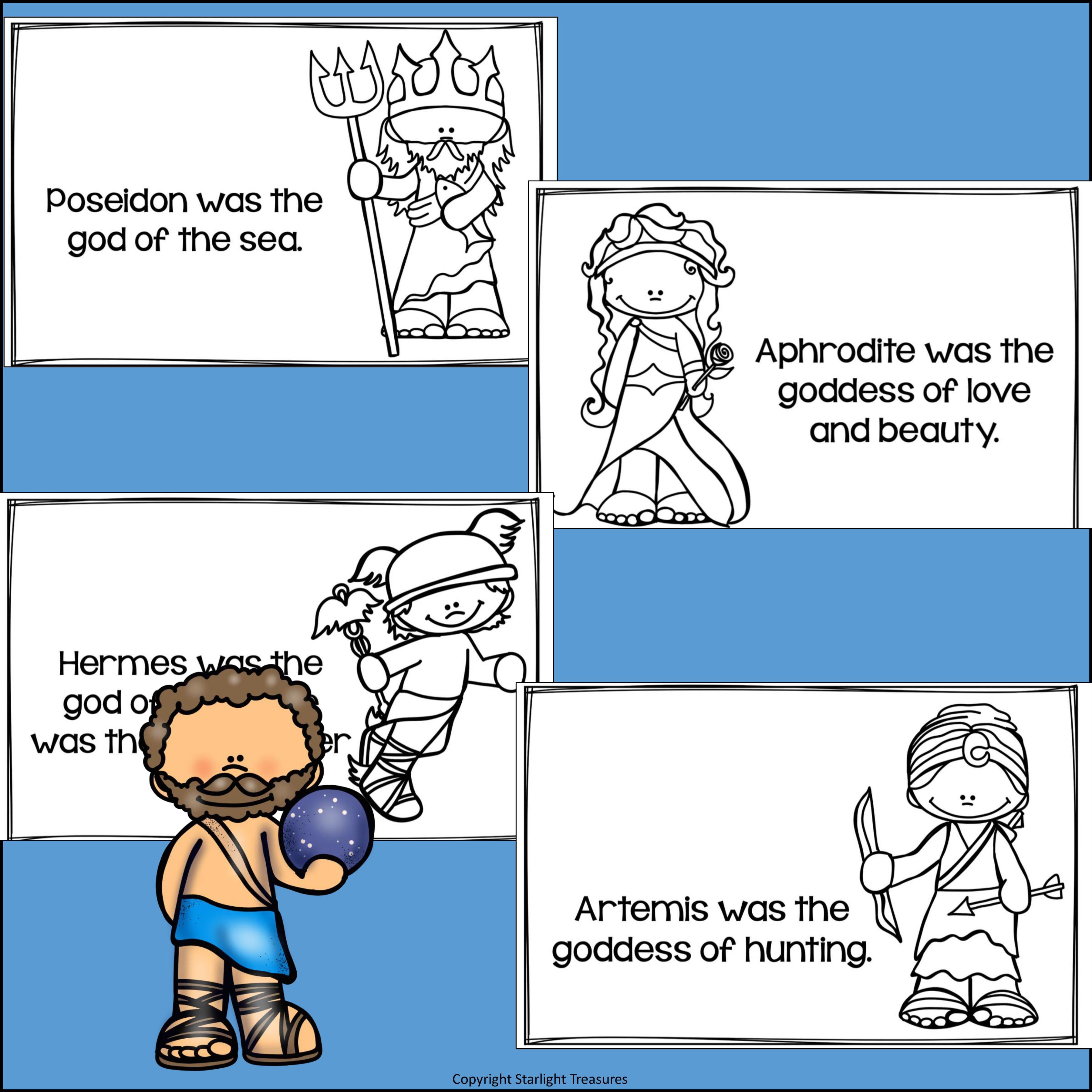 Greek Gods and Goddesses Mini Book for Early Readers - Greek Mythology