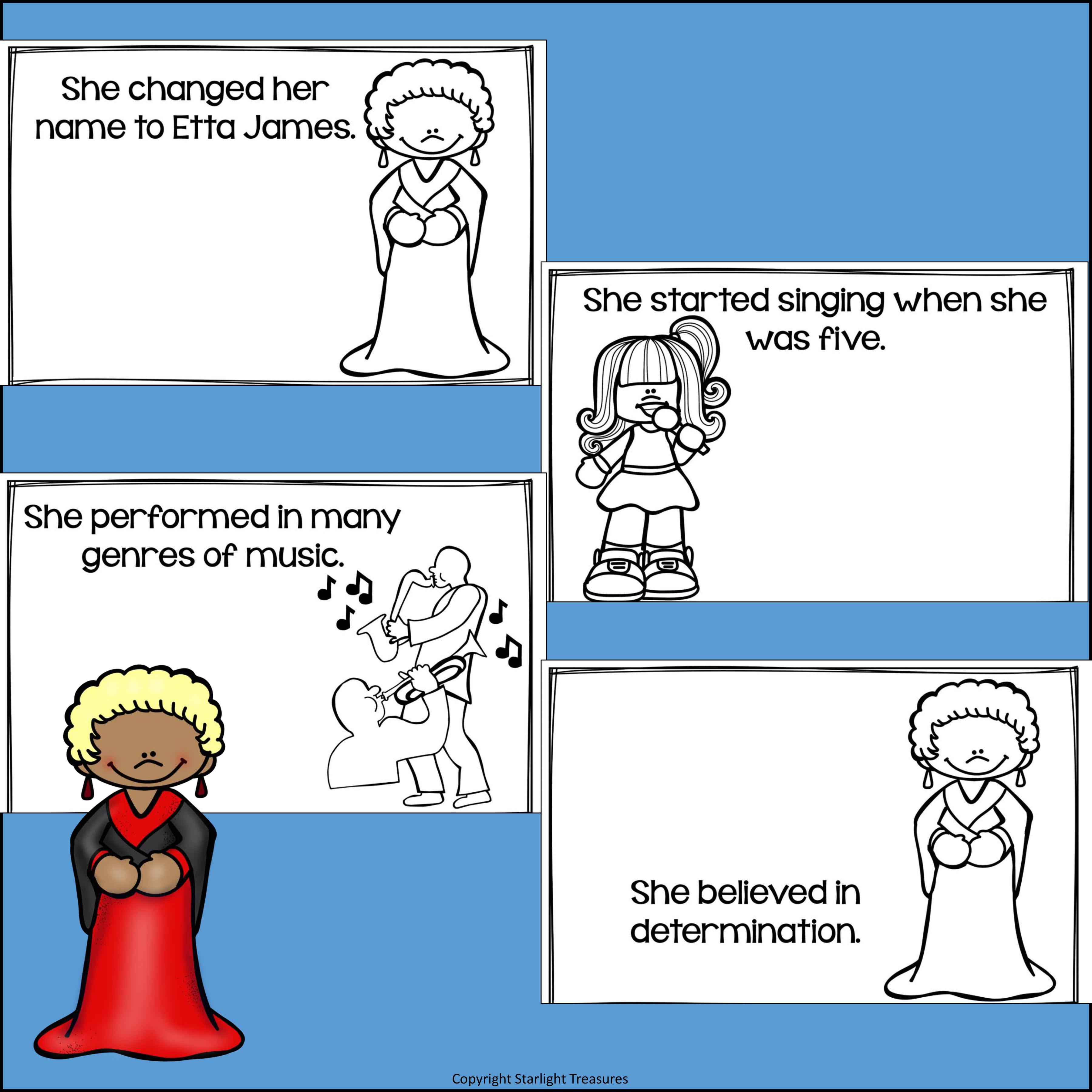 Etta James Mini Book for Early Readers: Black History Month