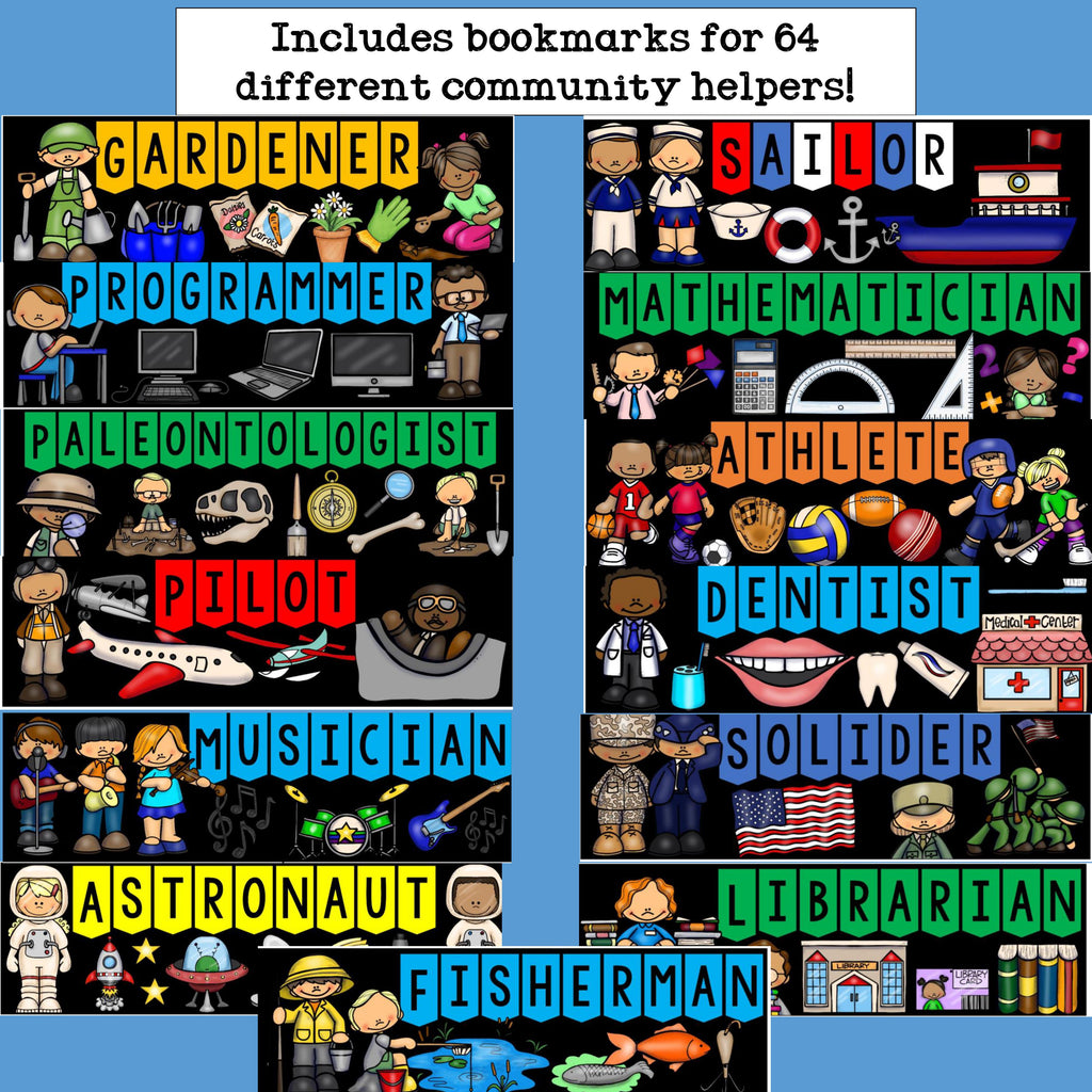 Community Helpers Cut n' Color Bookmarks