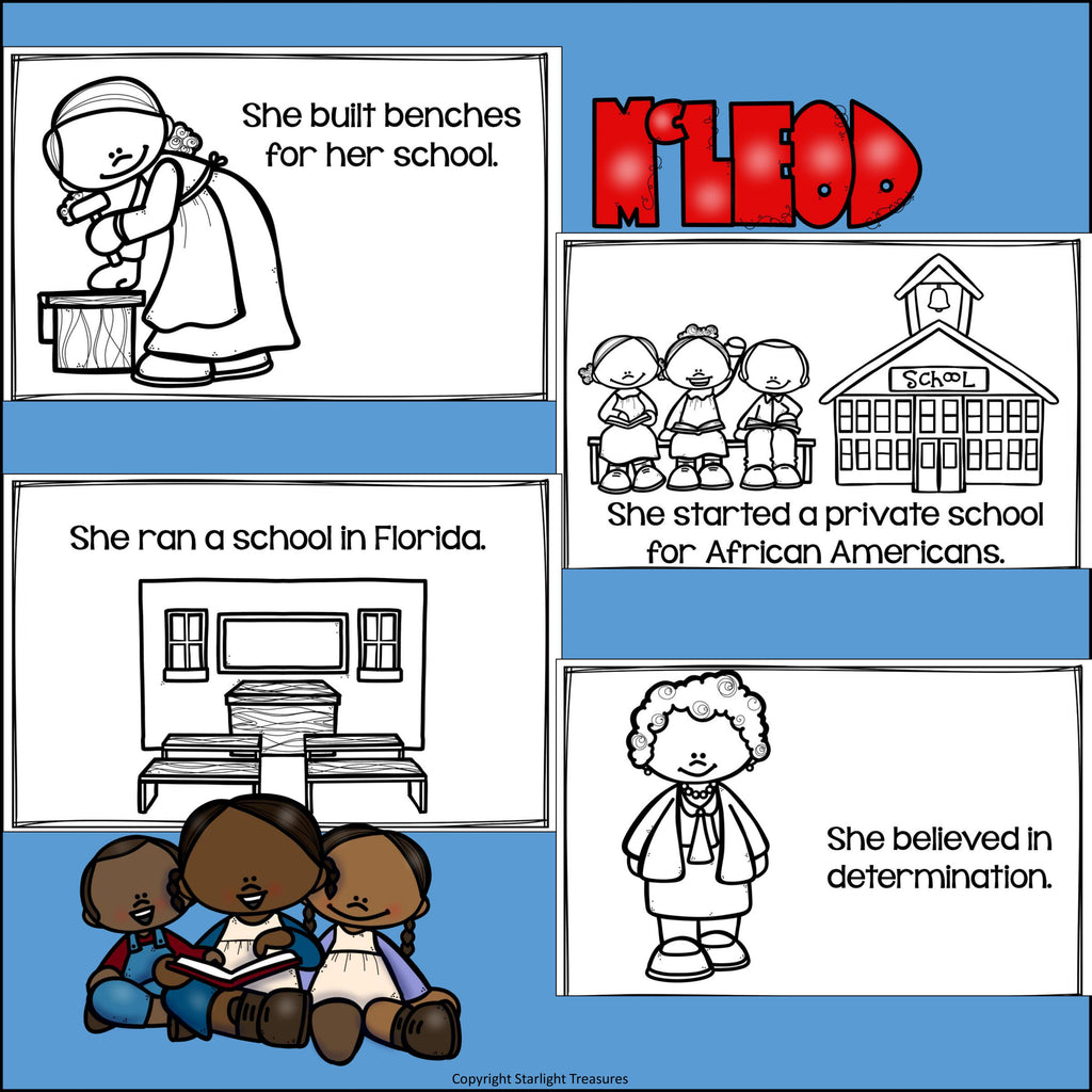 Mary McLeod Bethune Mini Book for Early Readers: Black History Month