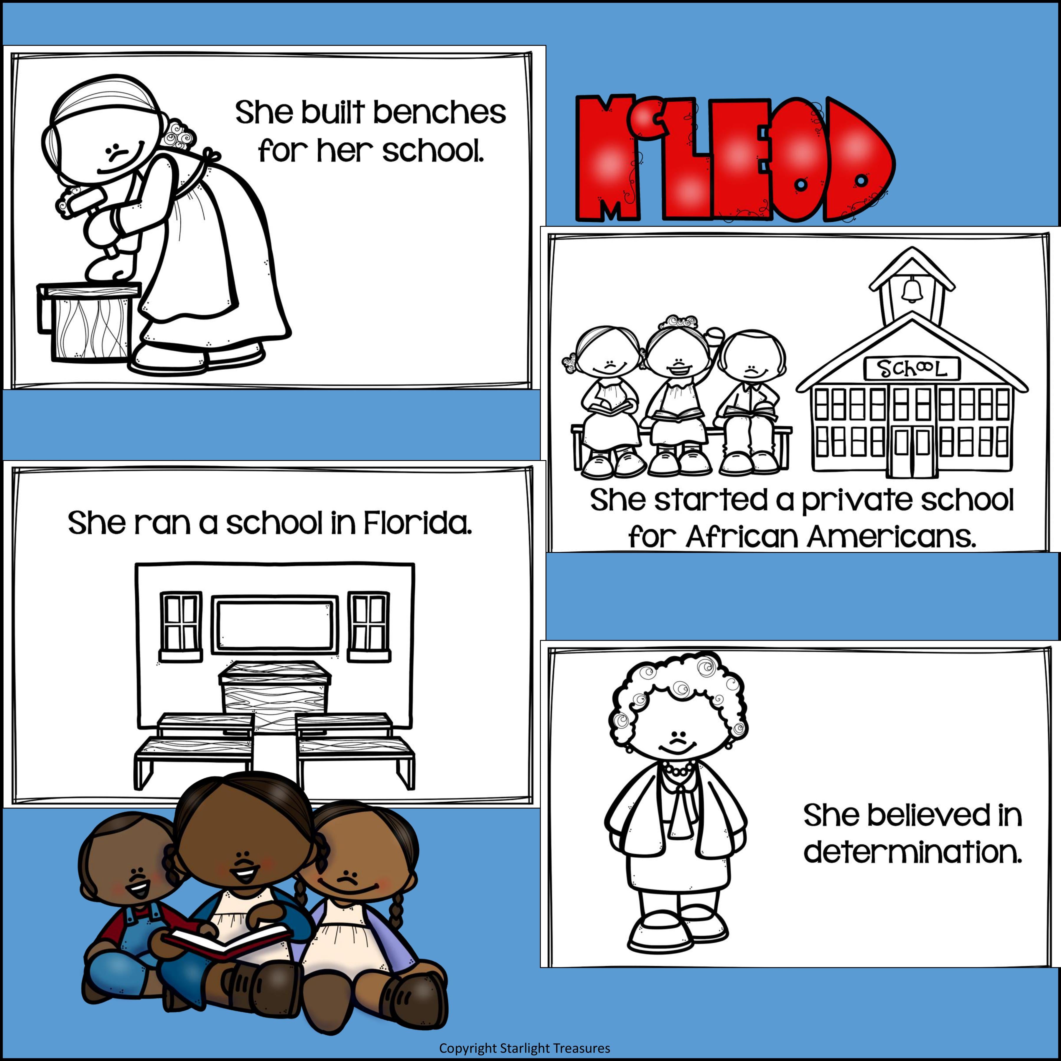 Mary McLeod Bethune Mini Book for Early Readers: Black History Month