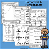 Homonyms and Homophones Worksheets and Activities for Early Readers