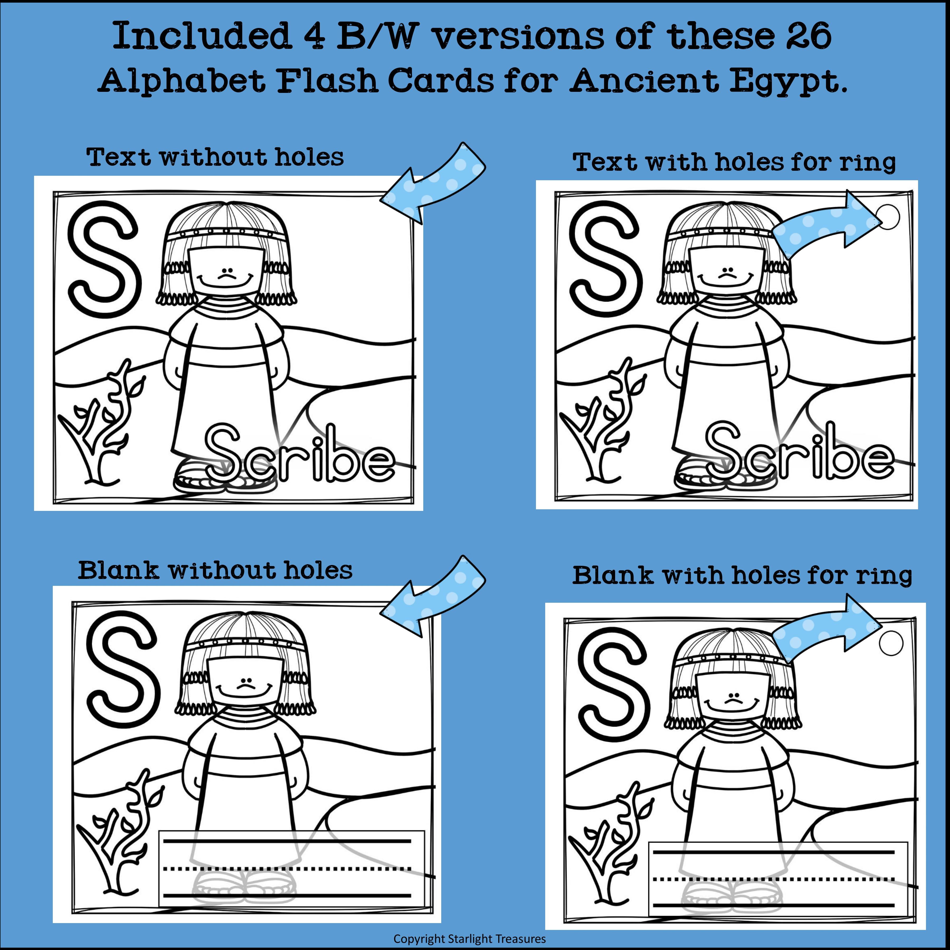 Alphabet Flash Cards for Early Readers - Ancient Egypt