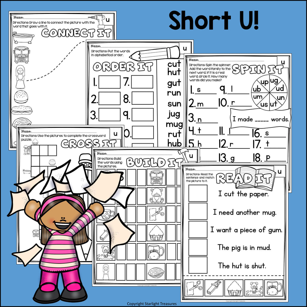 Short U Worksheets and Activities for Early Readers