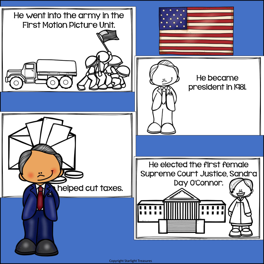 Ronald Reagan Mini Book for Early Readers: Presidents' Day