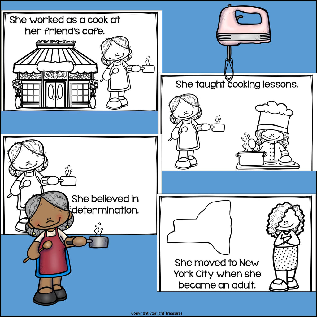 Edna Lewis Mini Book for Early Readers: Black History Month