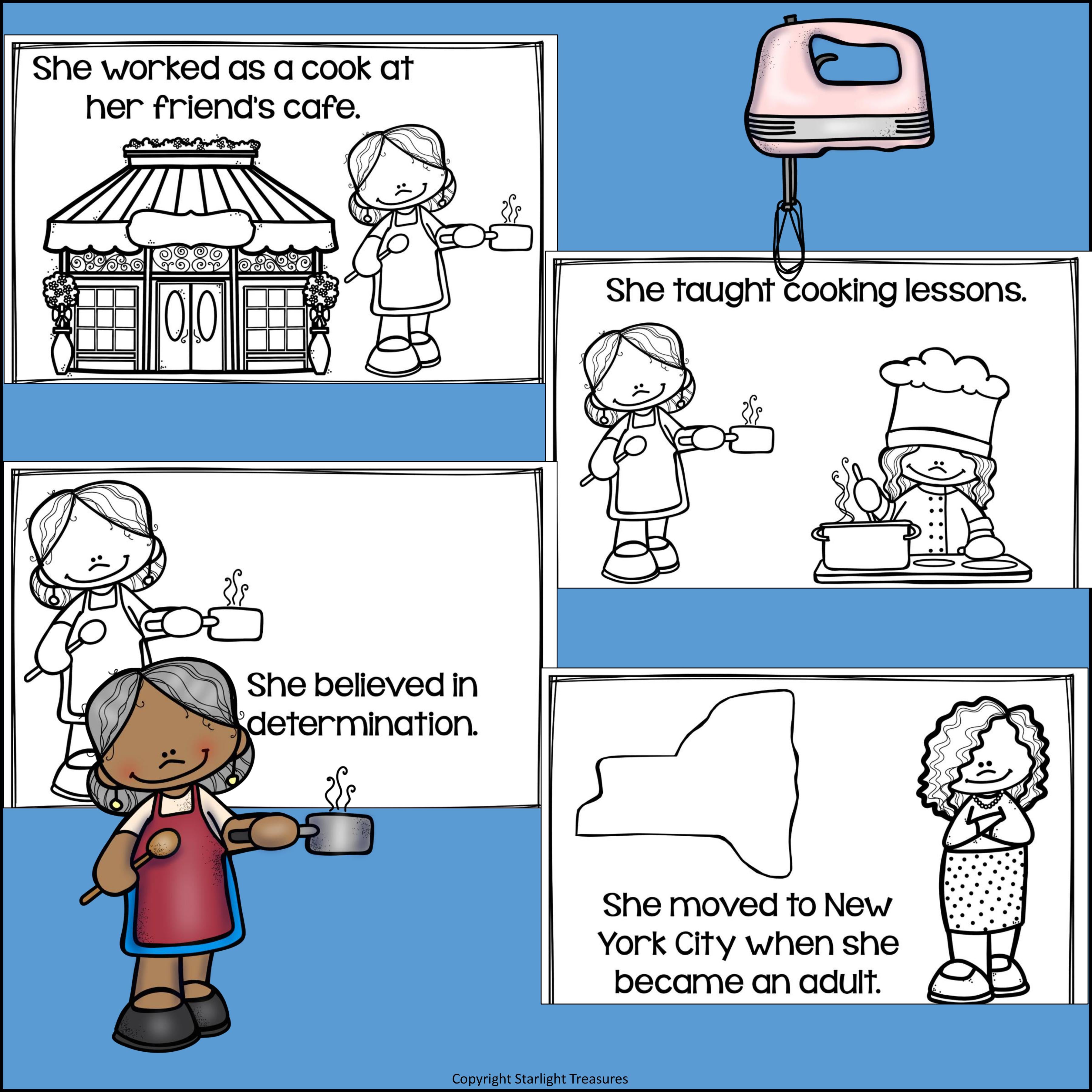 Edna Lewis Mini Book for Early Readers: Black History Month