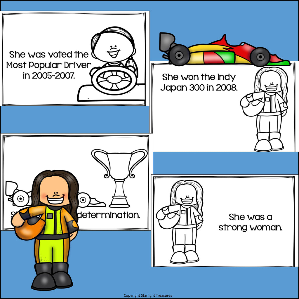 Danica Patrick Mini Book for Early Readers: Women's History Month